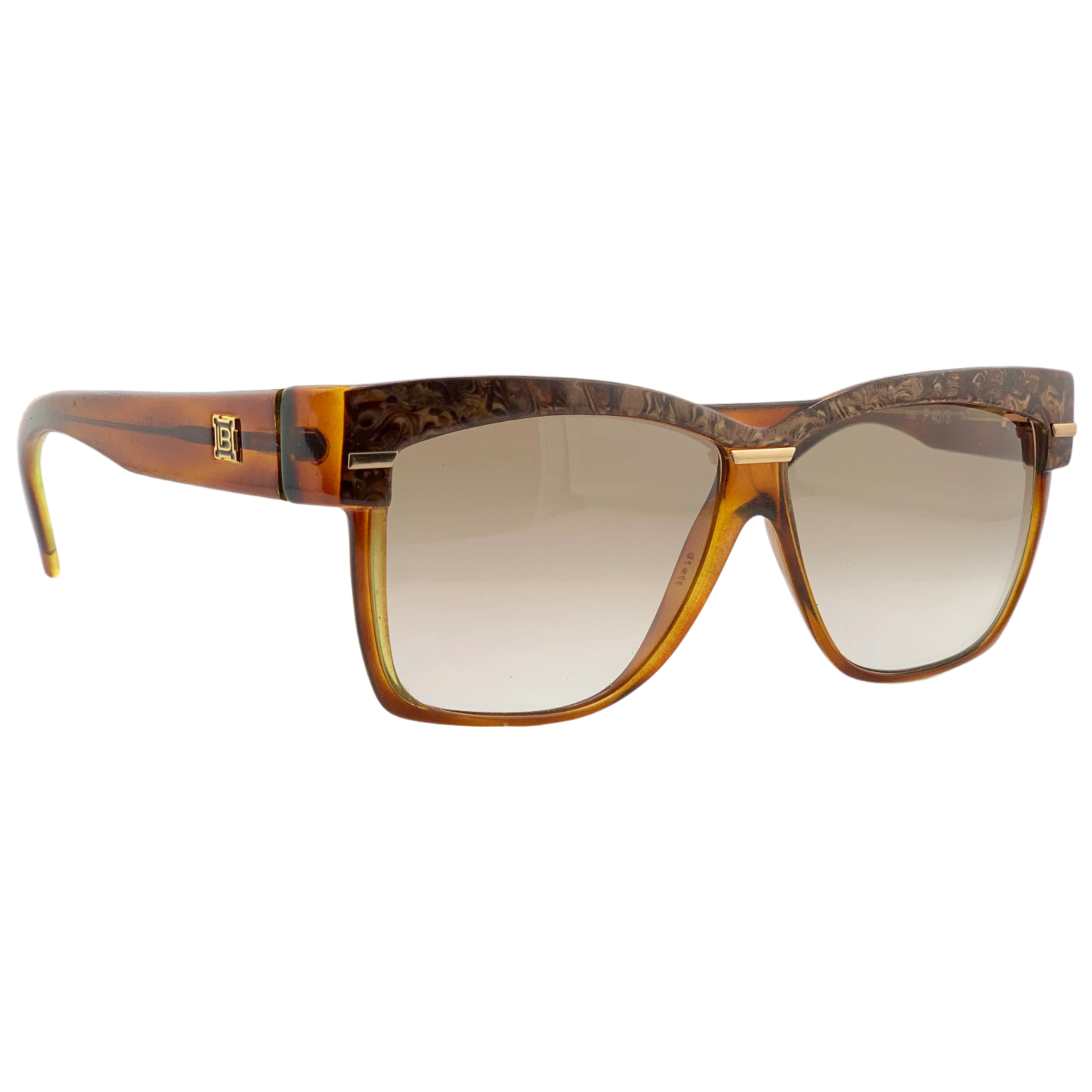  Authentic vintage Laura Biagiotti Square P40/S sunglasses, suitable for both men and women, with brown frames and lenses, made in Italy and in superb condition, never before worn or sold