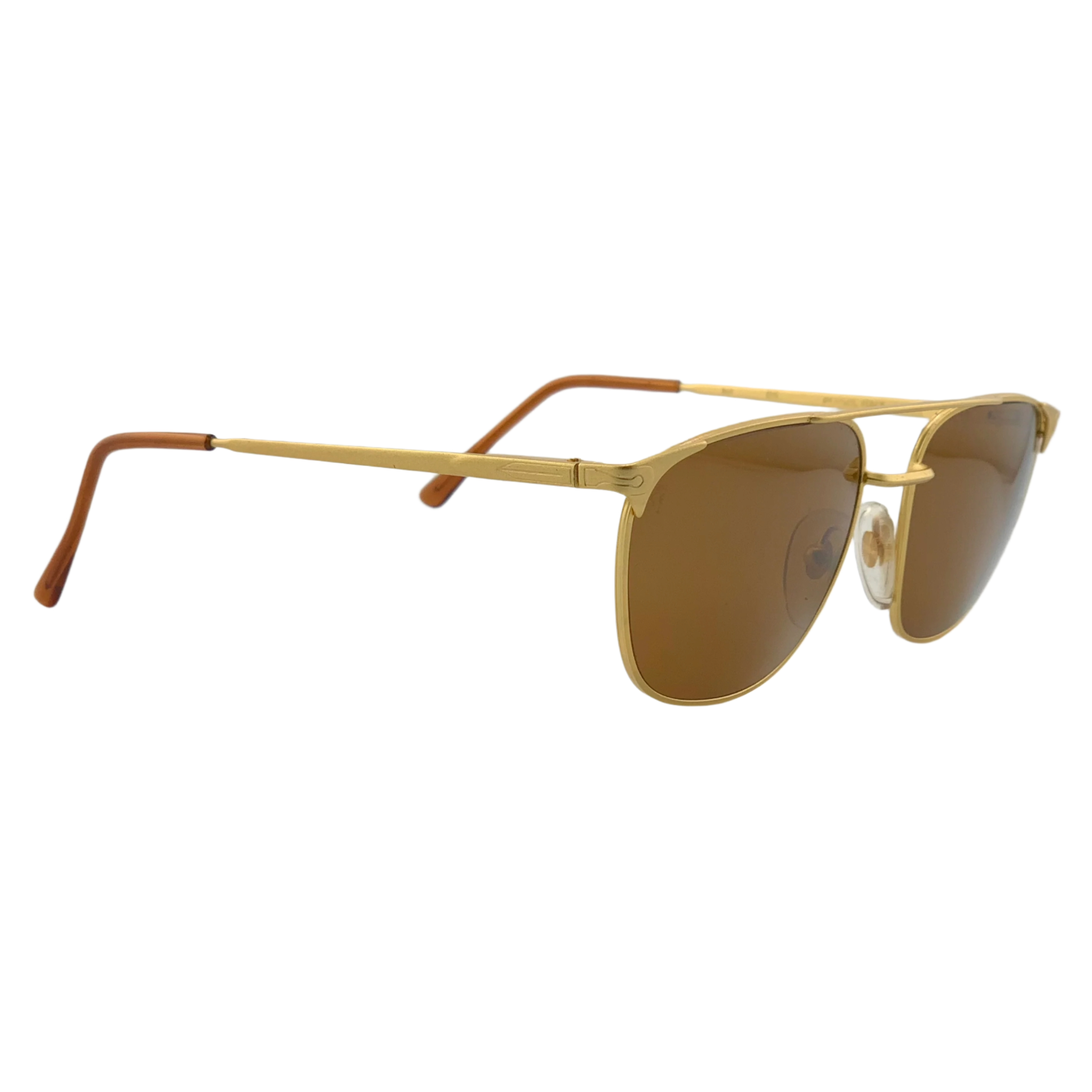 Gold frame with brown lenses, made in Italy