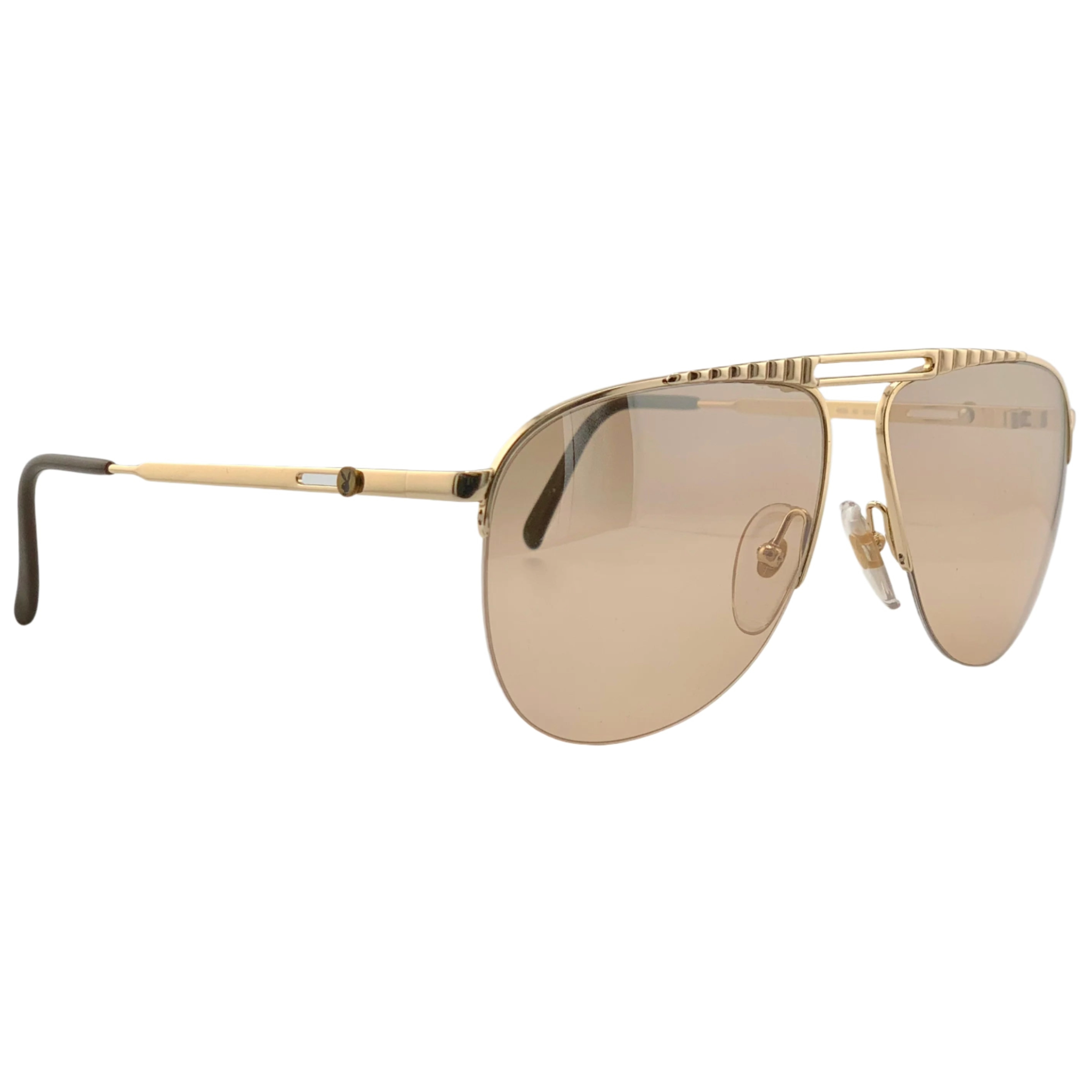 Black Playboy Aviator 4559 sunglasses with polarized lenses and gold accents