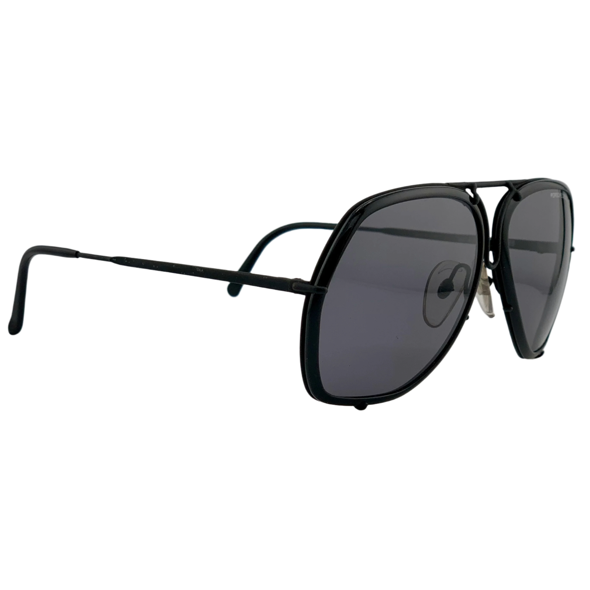 Black Porsche Aviator 5637 90 Sunglasses with Polarized Lenses and Metal Frame