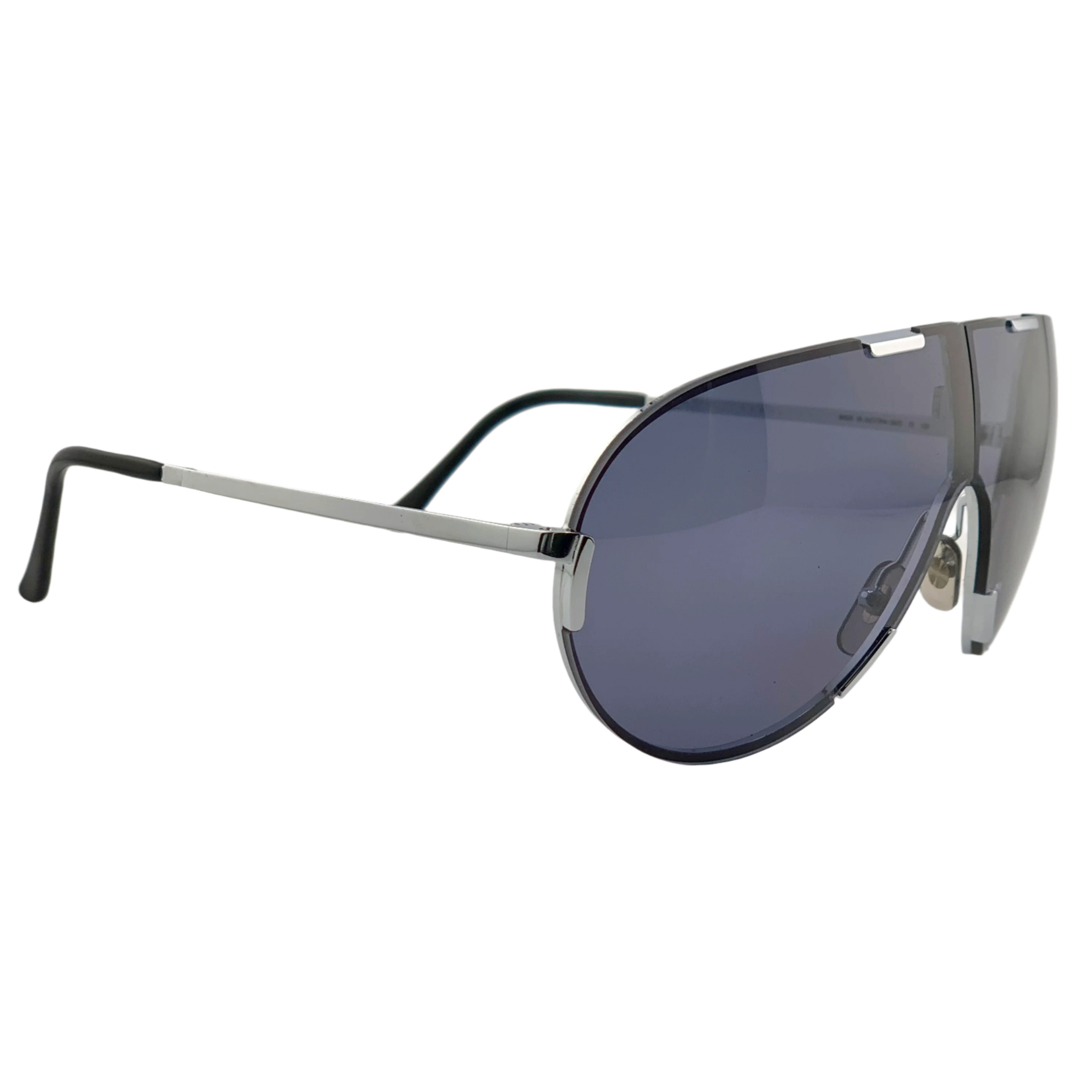 Silver frame aviator sunglasses with grey lenses