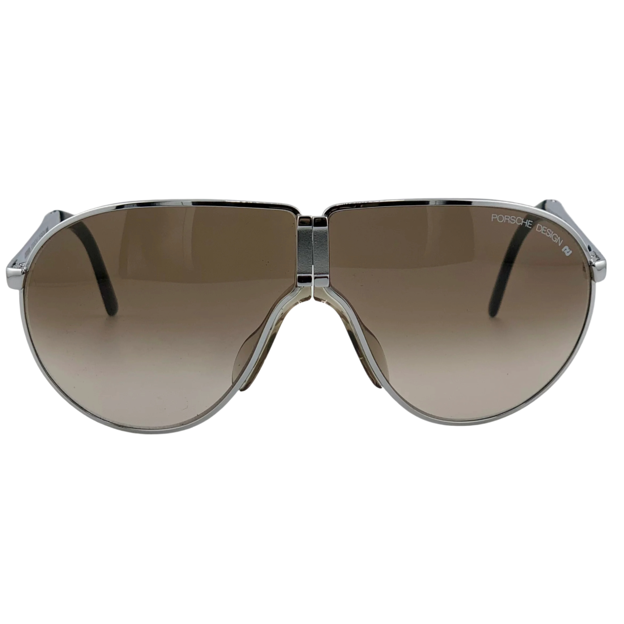 Vintage Porsche Aviator 5622 70 silver frame sunglasses for men and women with brown lenses and 100% UV protection