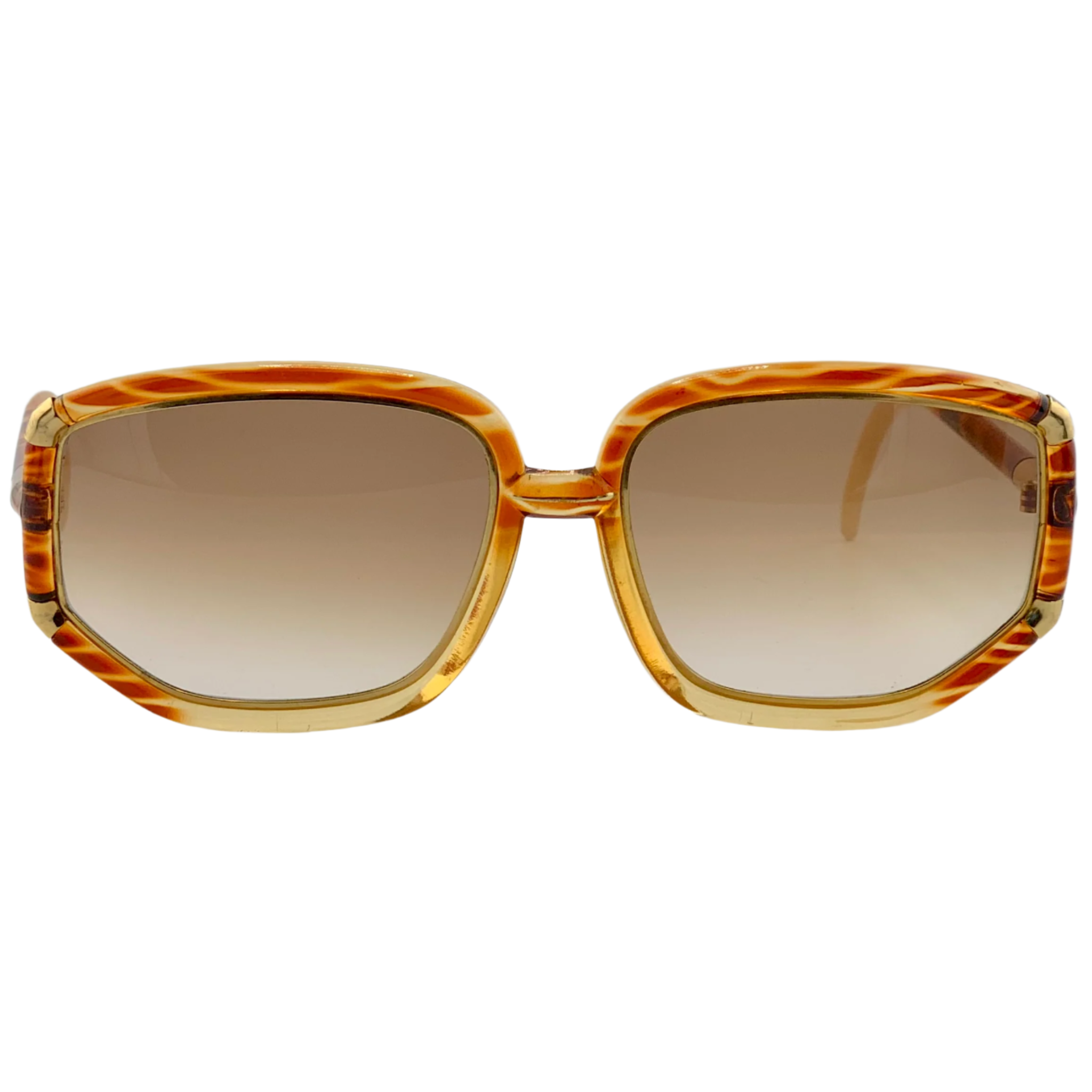 Ted Lapidus Oval sunglasses with brown gradient lenses and gold frame