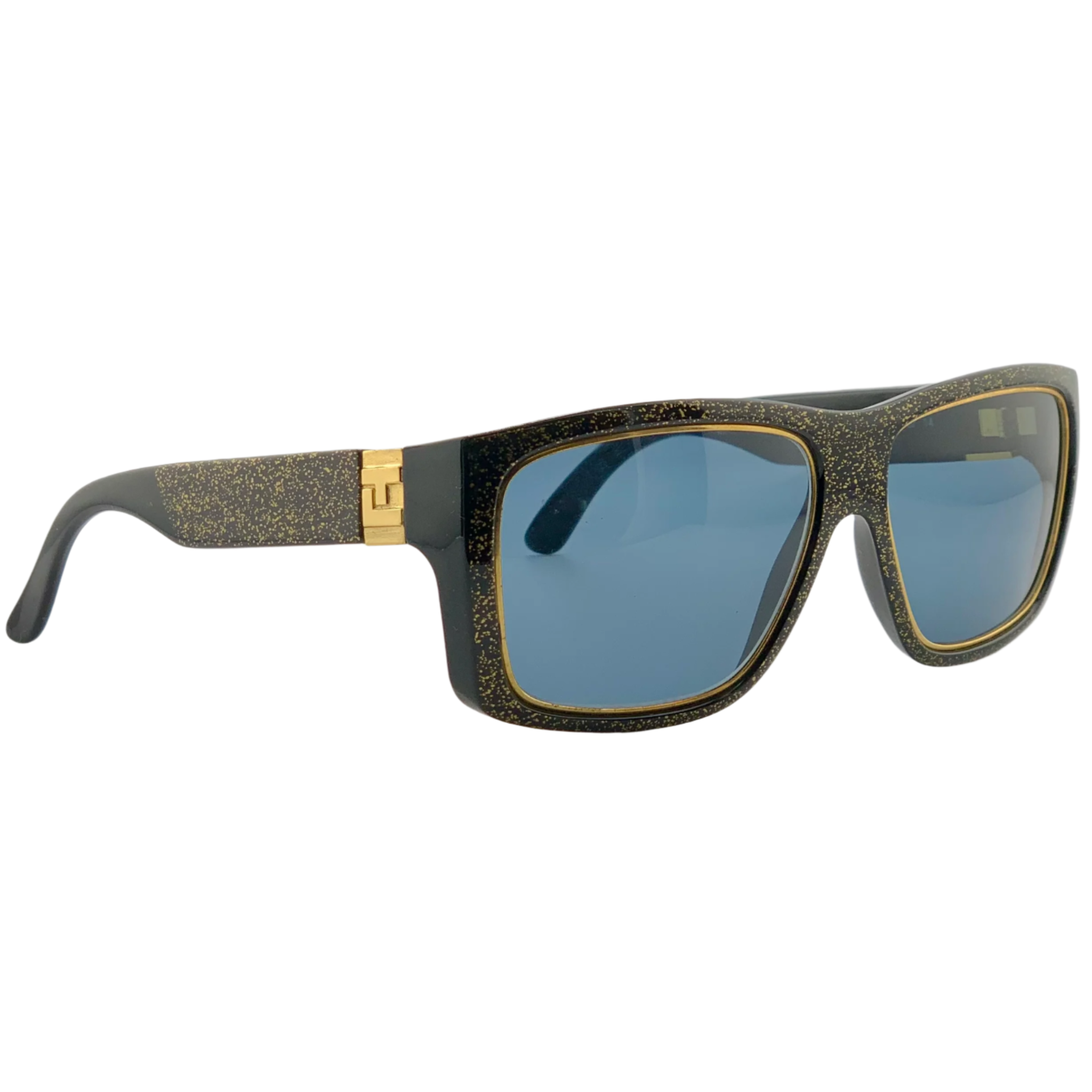 Ted Lapidus Square TL19 14 unisex sunglasses in black and gold