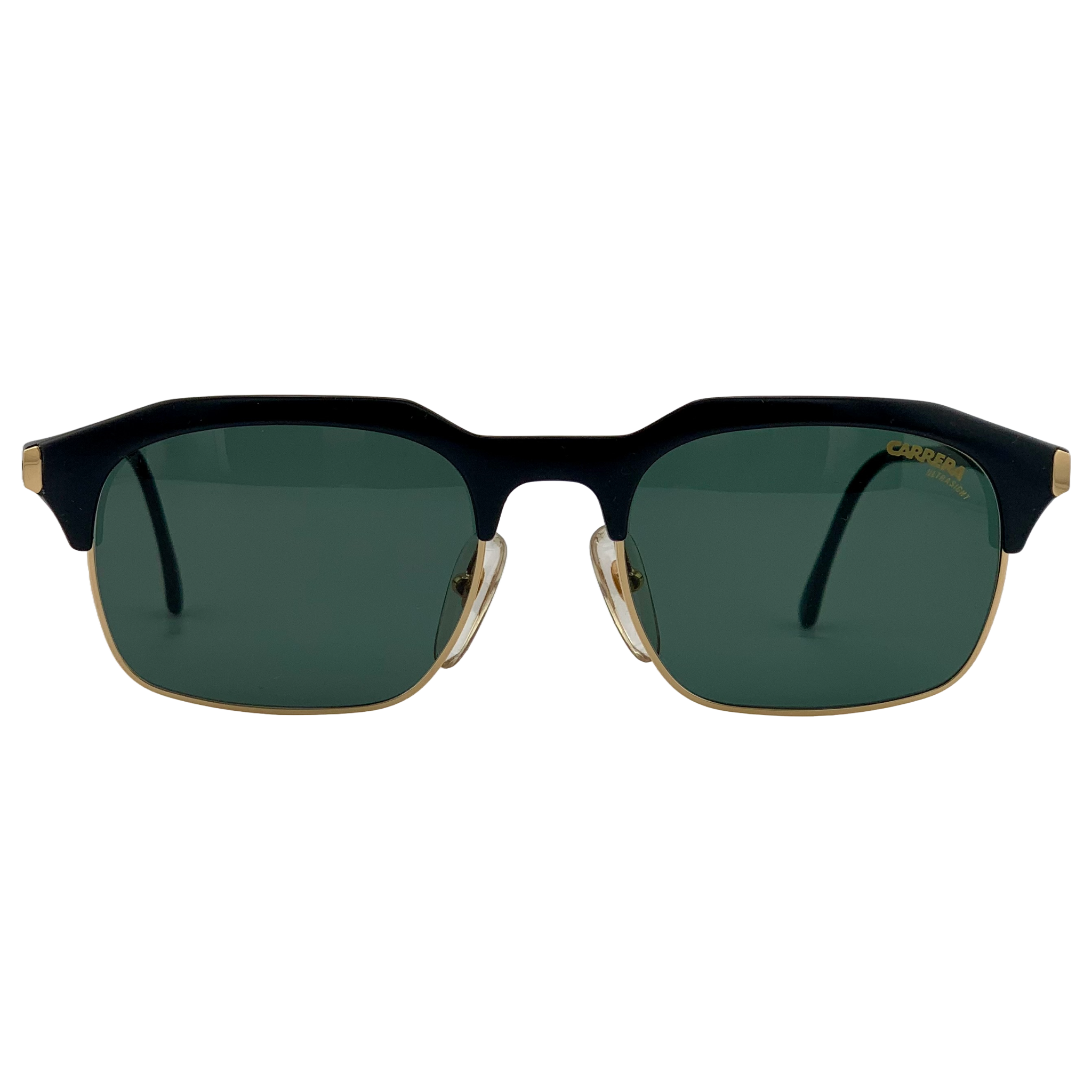 Carrera Clubmaster 5479 90 sunglasses with black frames and green lenses