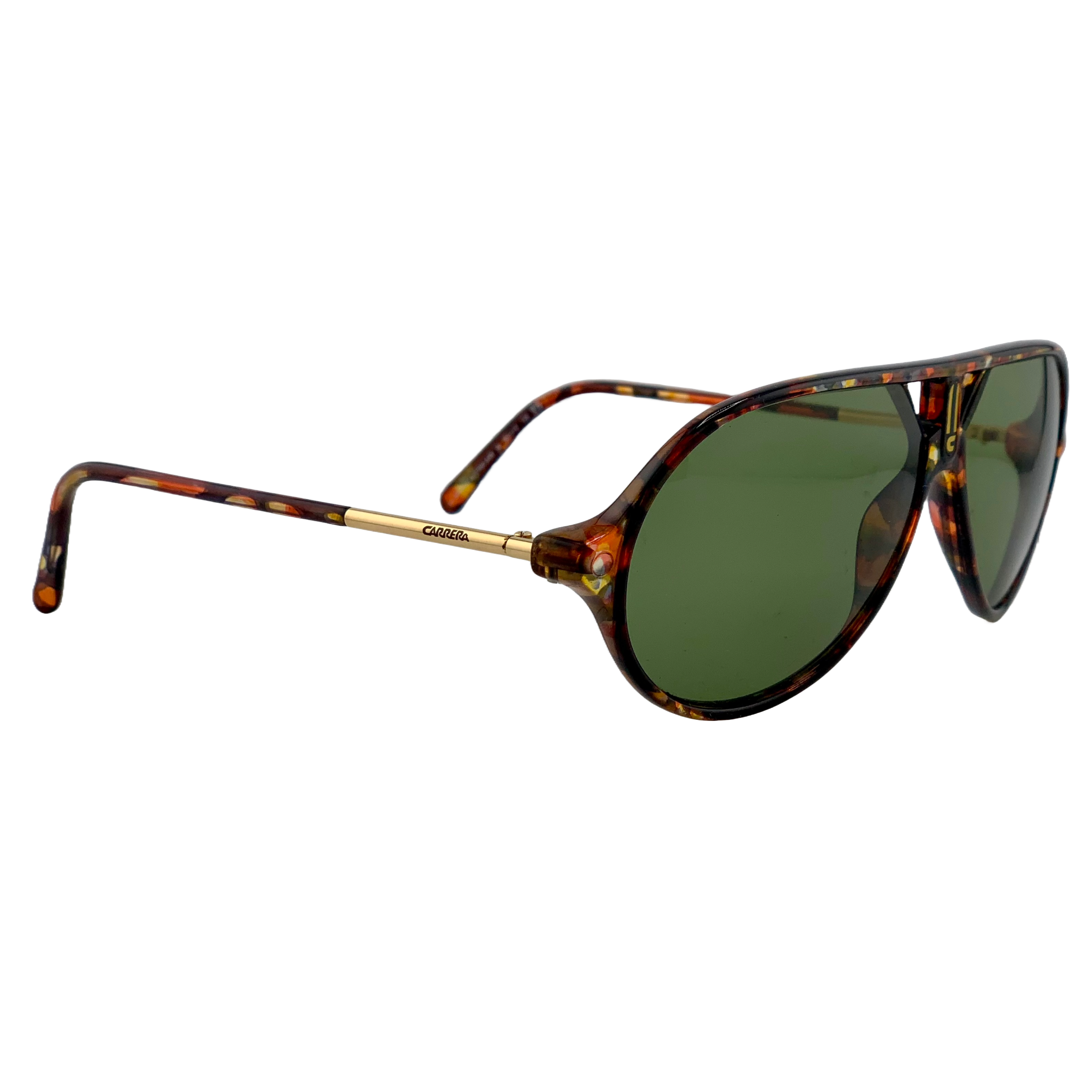 Carrera Aviator 5499 36 sunglasses with black frame and green lenses