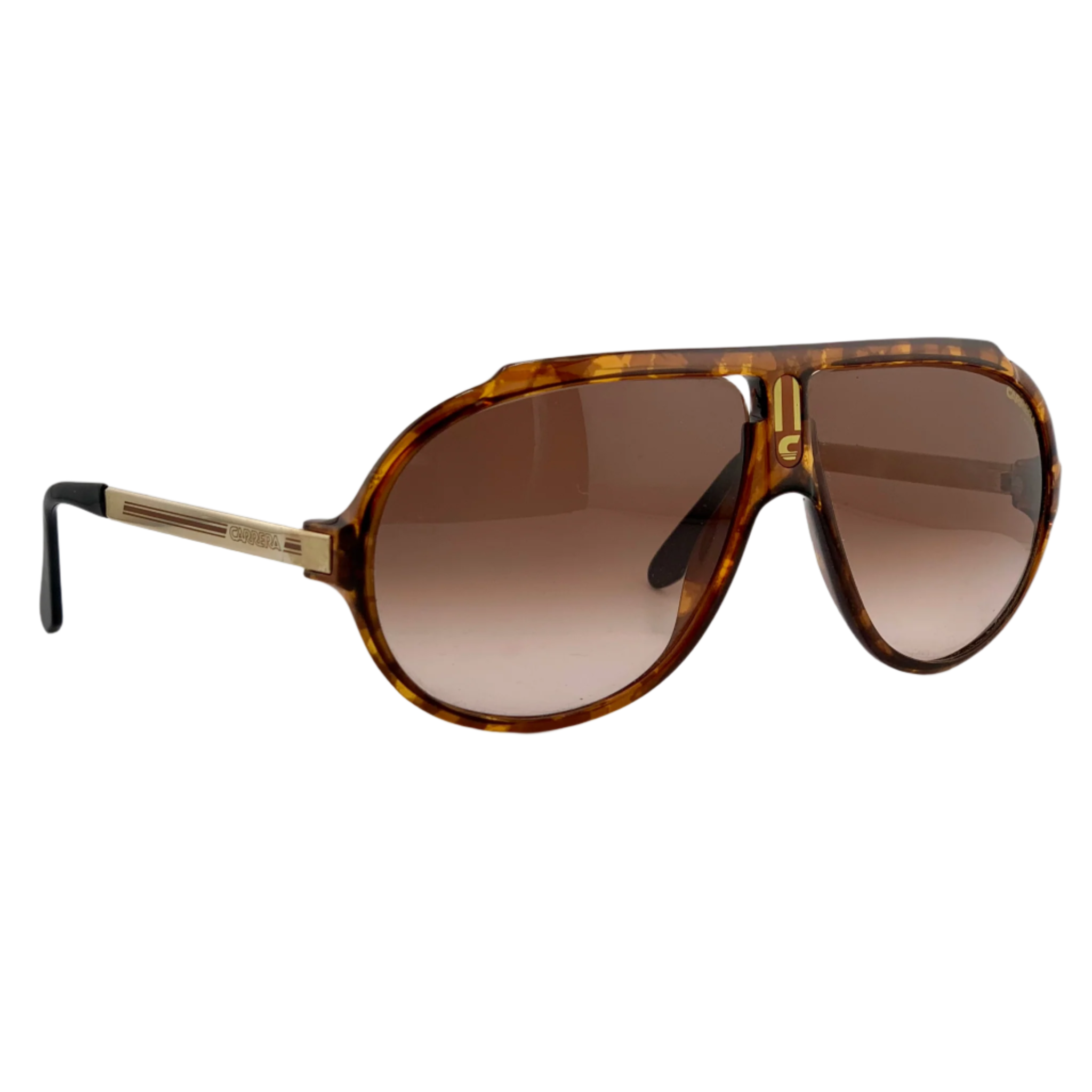 Authentic vintage Carrera Aviator 5512 12 sunglasses, unisex design, tortoise frame, brown lenses, made in Austria