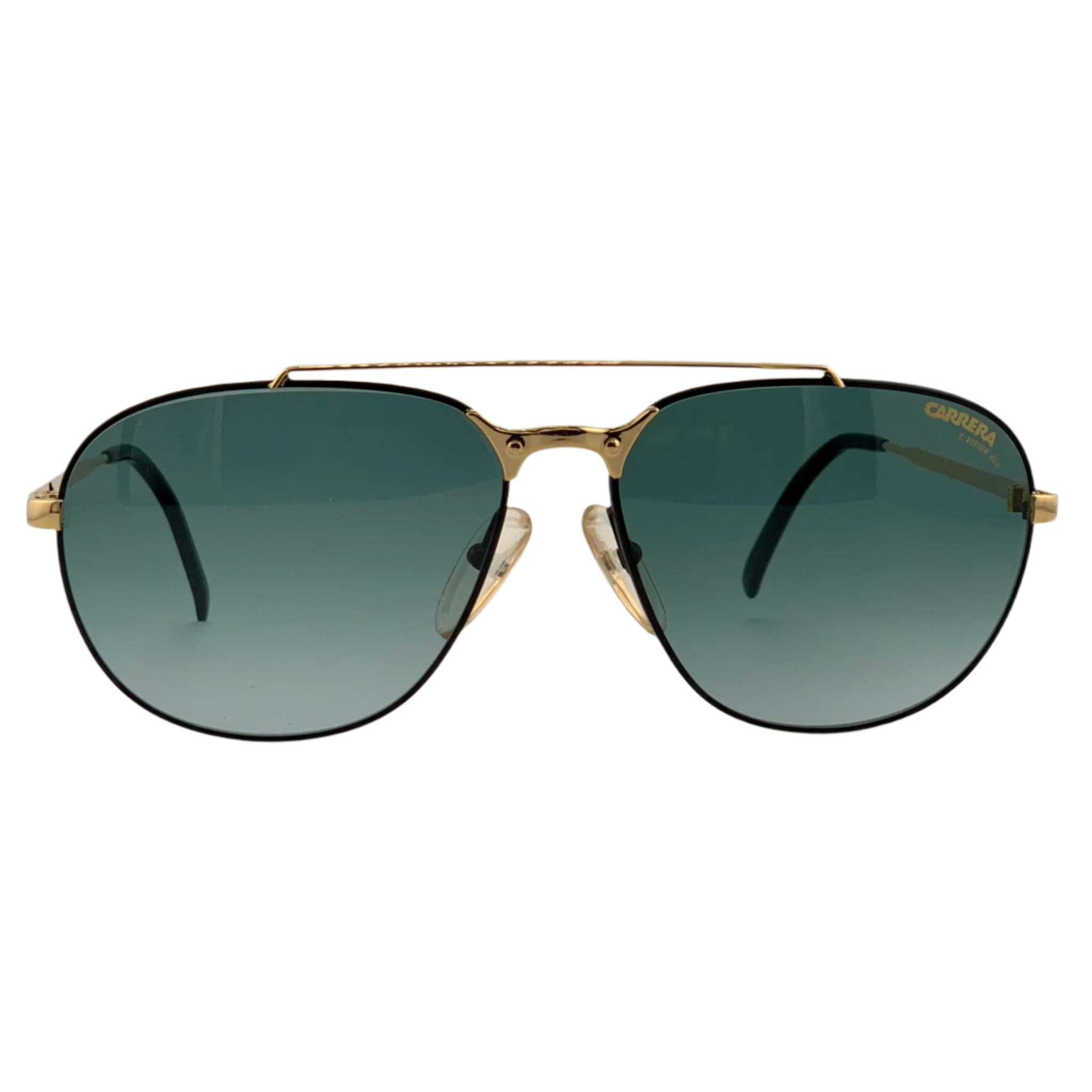 Vintage gold-framed Carrera Aviator sunglasses with green lenses for men and women