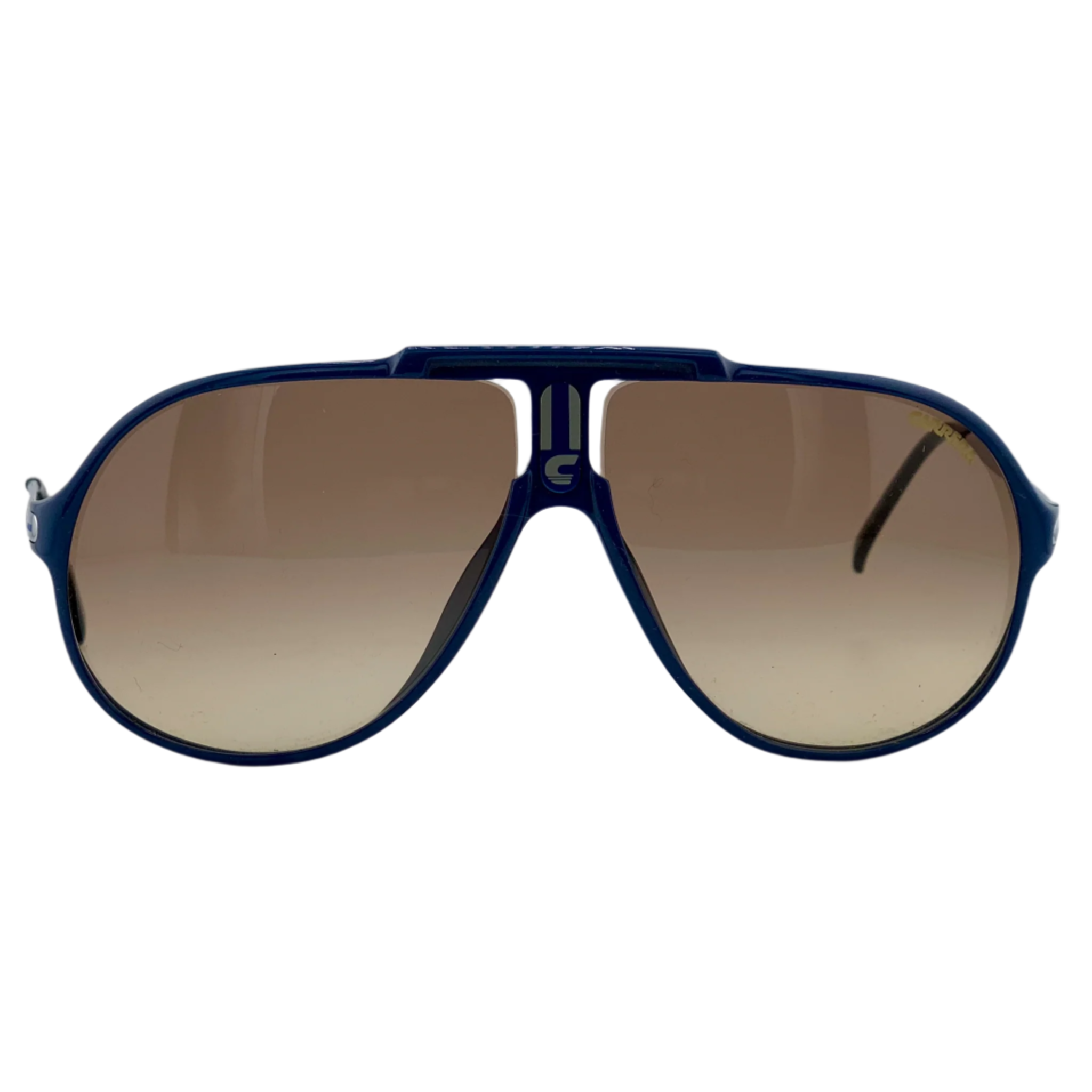 Vintage Carrera Aviator 5590 50 sunglasses for men and women, with blue frames and brown lenses, made in Austria, offering 100% UV protection and in superb, unworn condition 