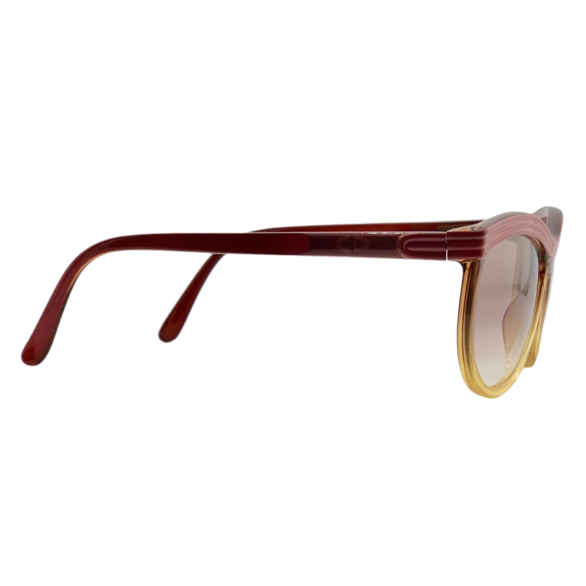 Original vintage Christian Dior Oval 2350 31 sunglasses for women in red/yellow frame and brown lenses, made in Germany and in superb condition