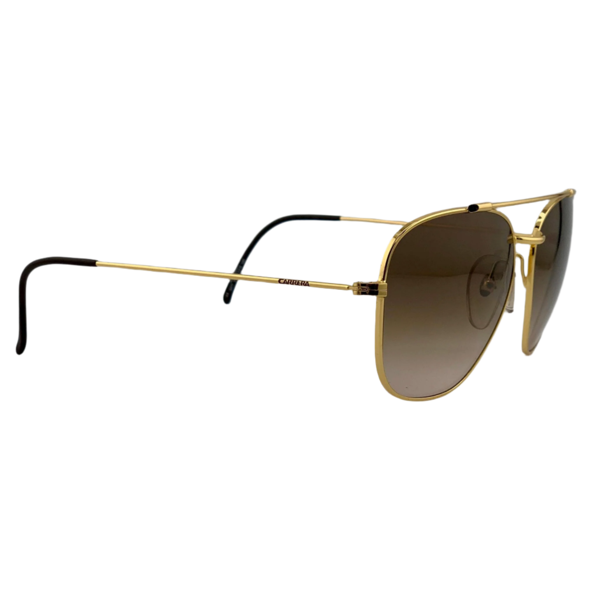 Vintage Carrera Aviator 5477 40 sunglasses with gold frame and brown lenses, made in Austria, offering 100% UV protection, in superb condition, suitable for men and women