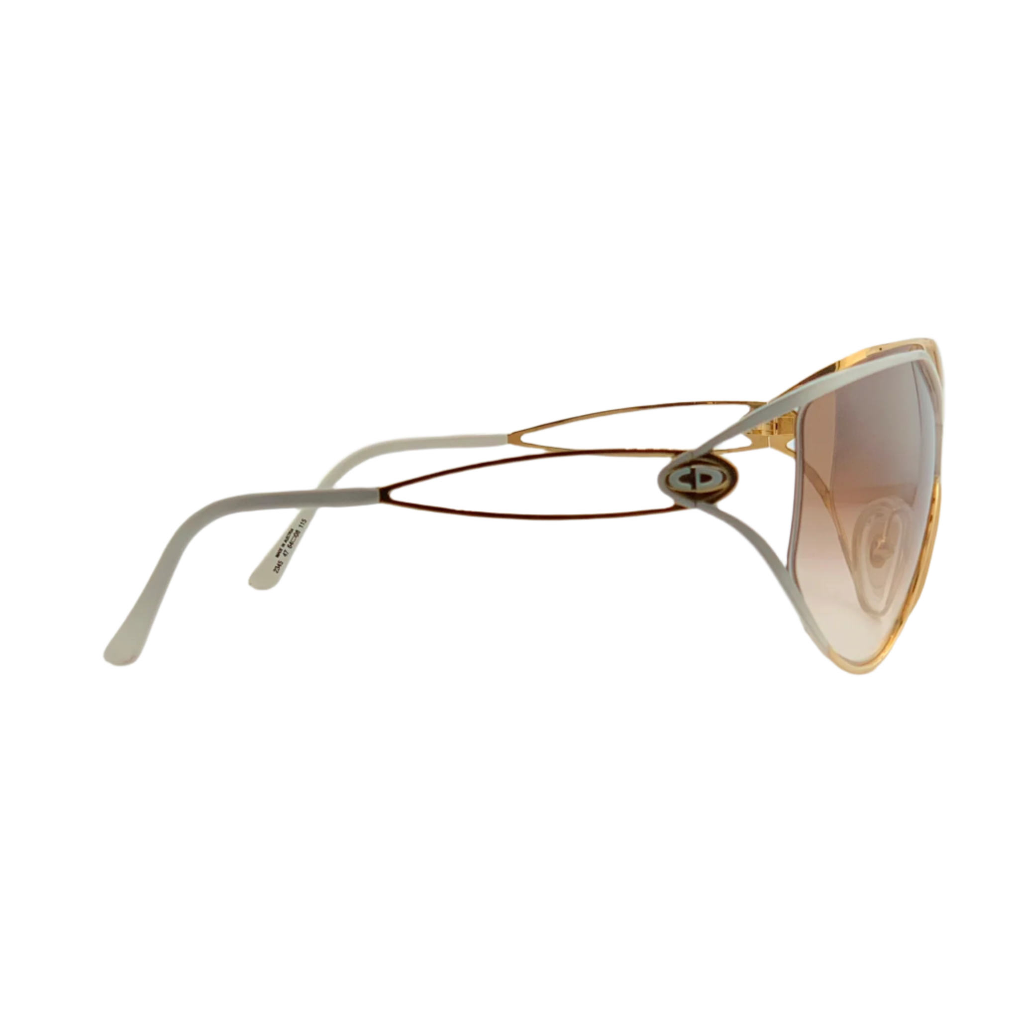 Vintage Christian Dior Visor 2345 47 sunglasses in white and gold for women, made in Austria and never worn before 