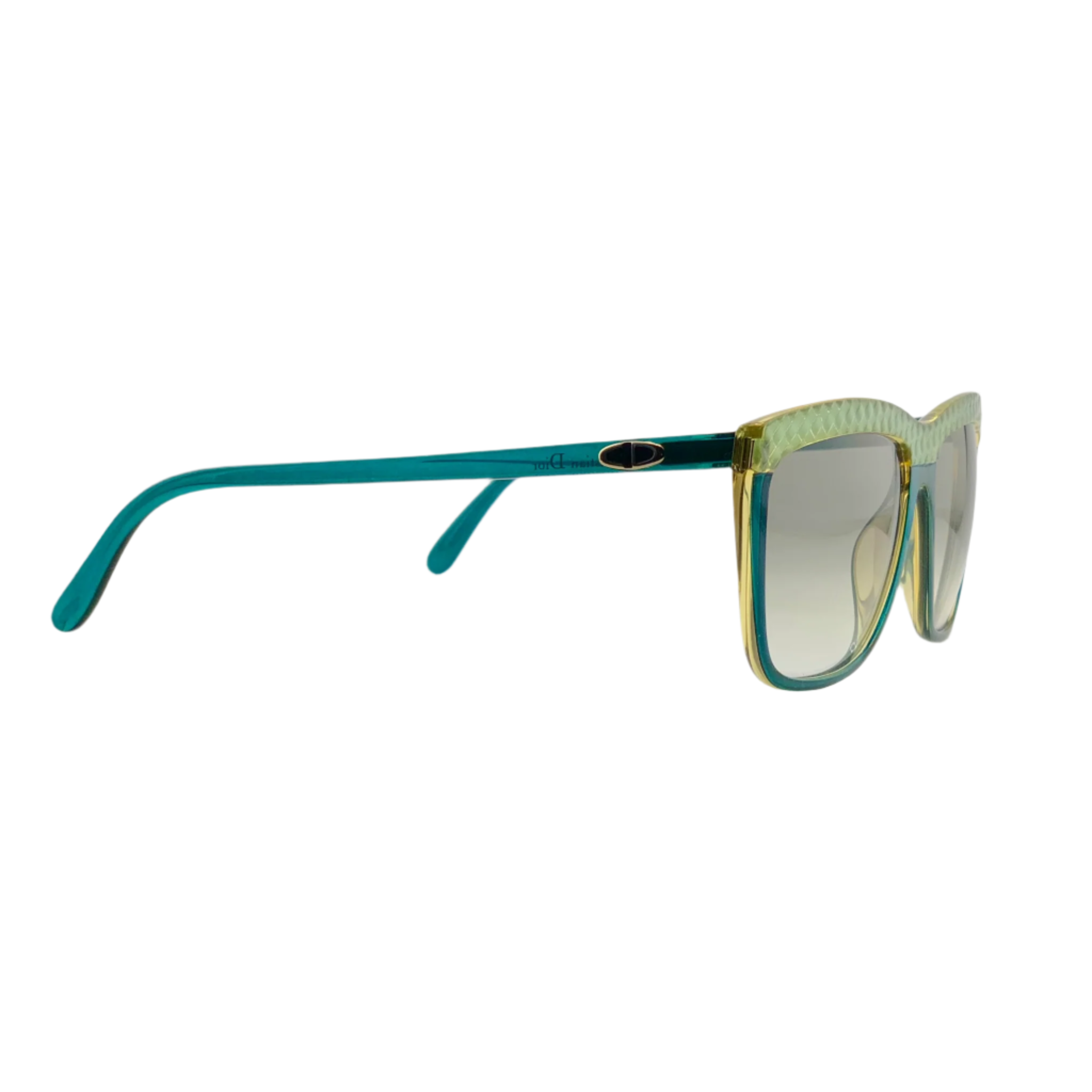 Vintage Christian Dior Wayfarer 2399 50 sunglasses in green frame with grey lenses, made in Austria, never worn or sold