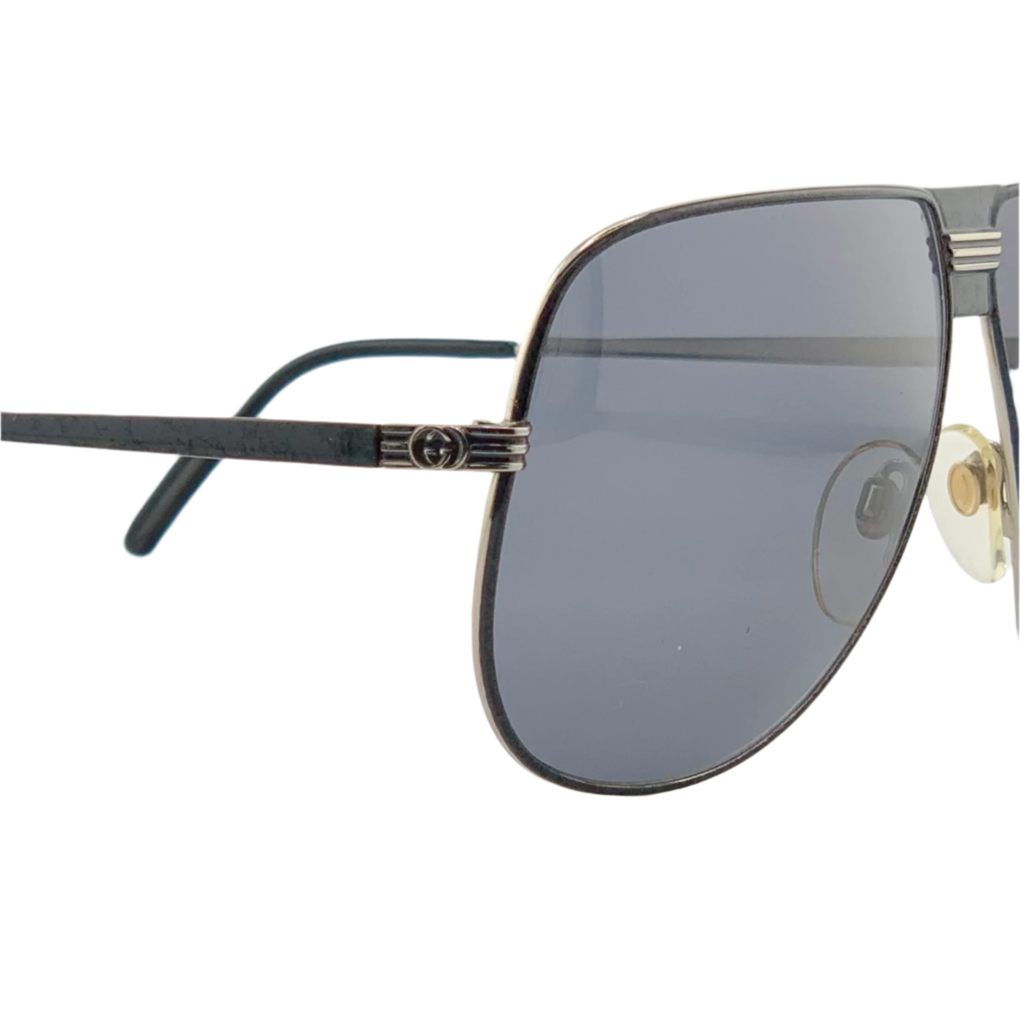 Vintage Gucci Aviator 1210 Gunmetal Sunglasses for Men and Women