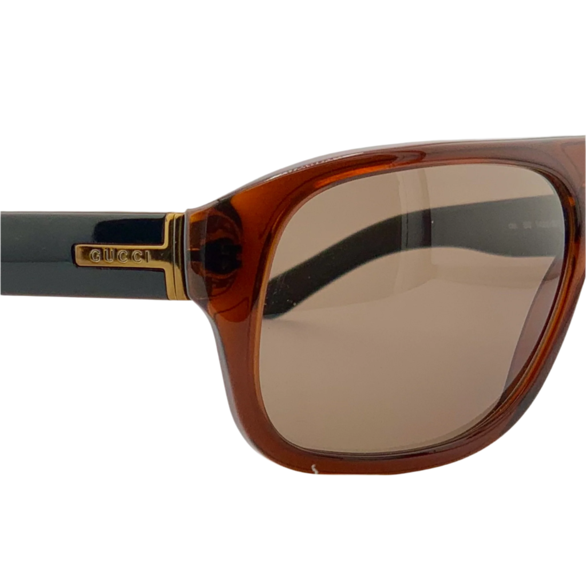 Vintage Gucci aviator sunglasses in brown and black frame for men and women