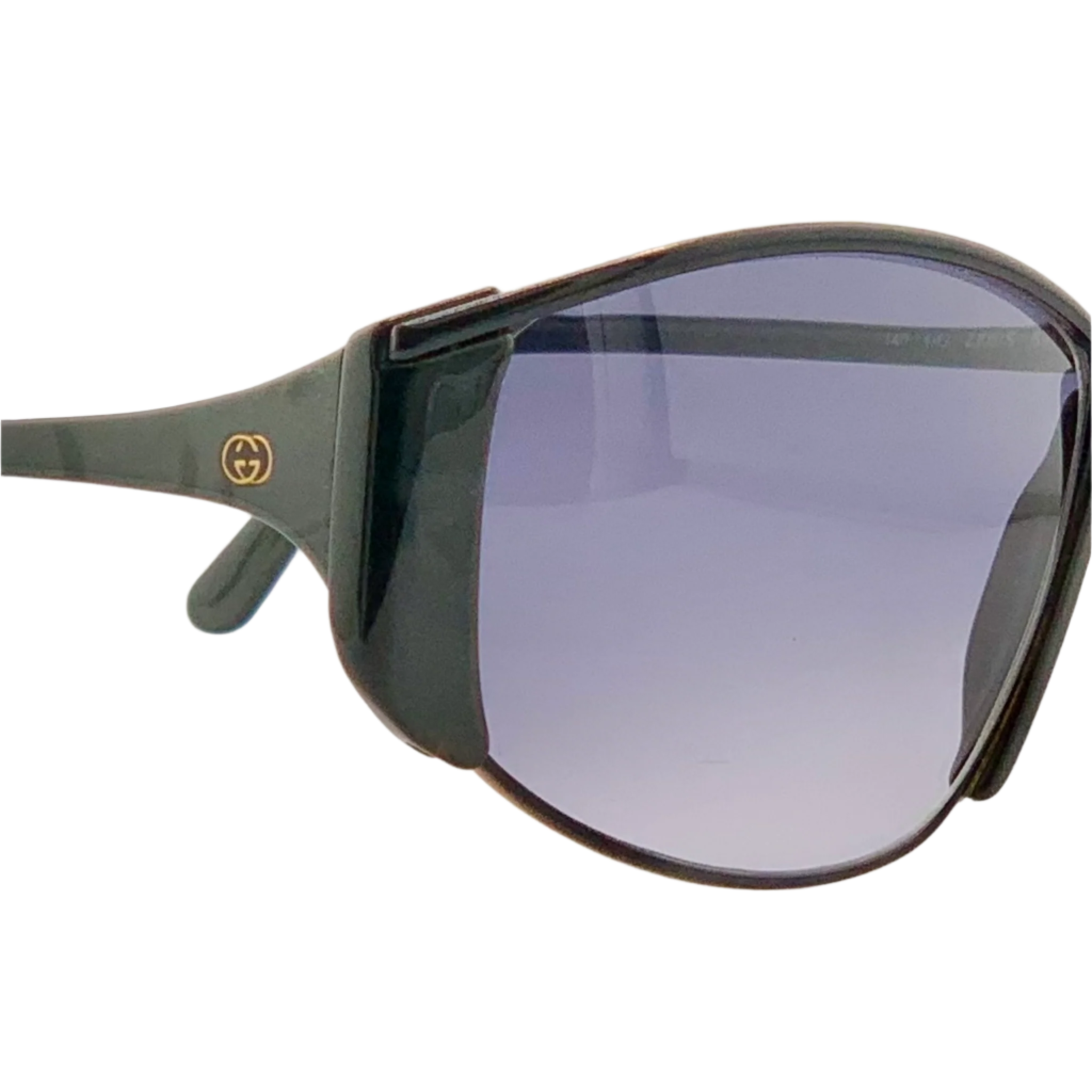 Vintage Gucci Oval 2308/S black frame grey lens sunglasses for men and women 