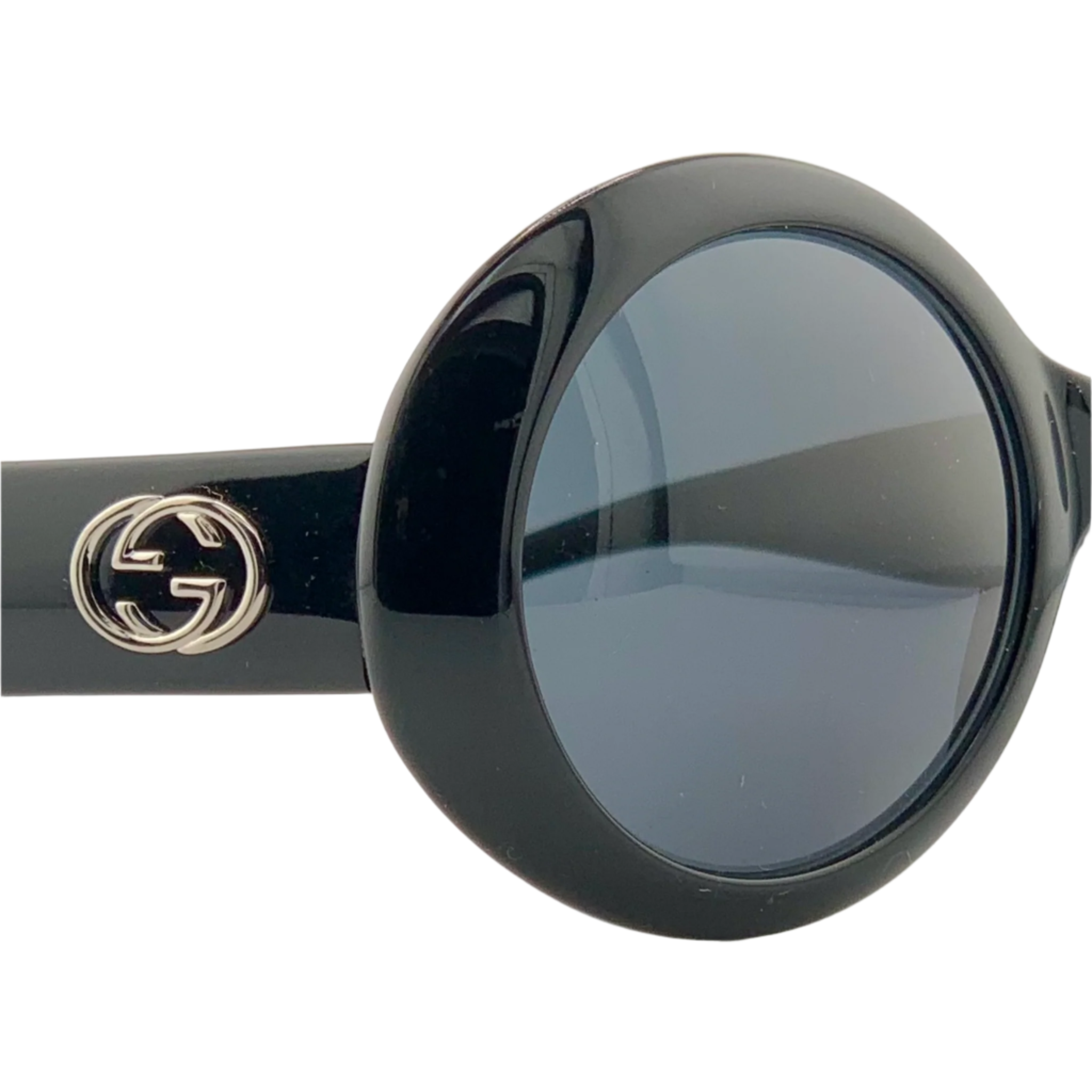 Black Gucci Round 2401/N/S sunglasses with gold accents and round frames