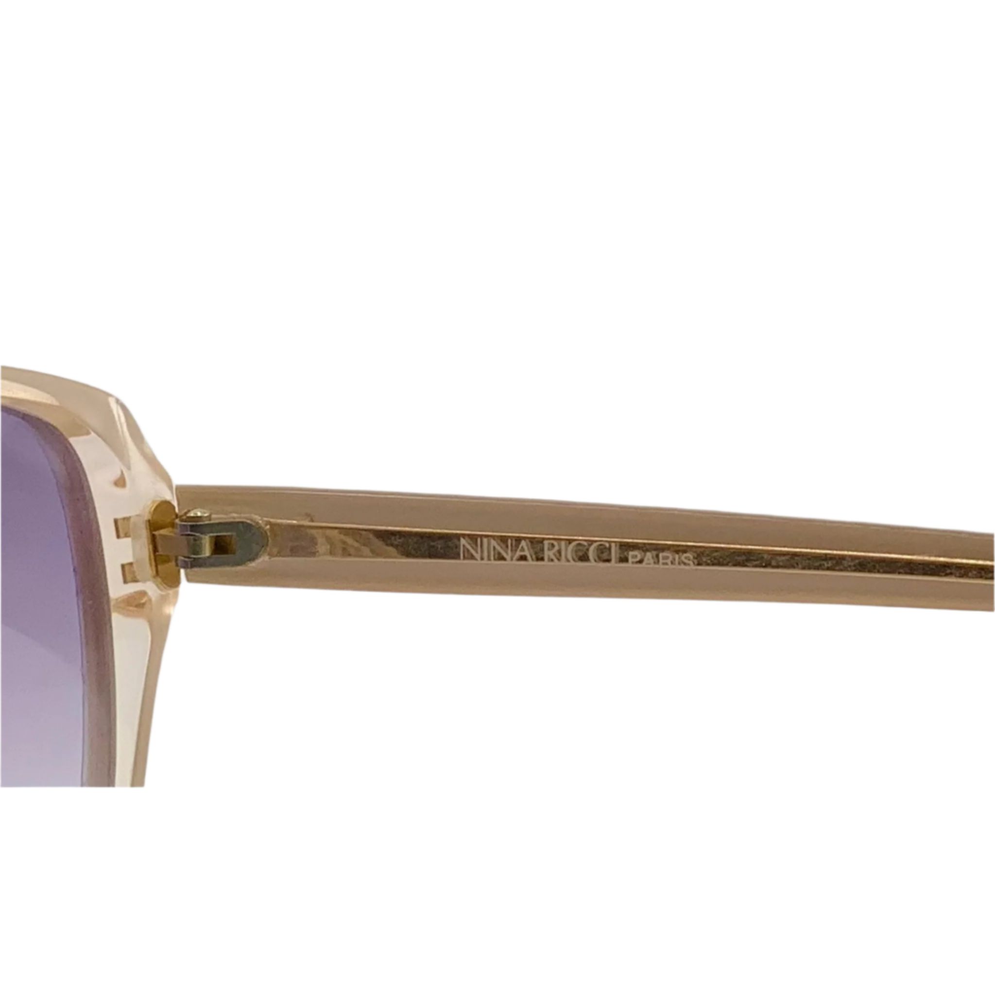 Black Nina Ricci Cat Eye 1032 sunglasses with gold accents and gradient lenses