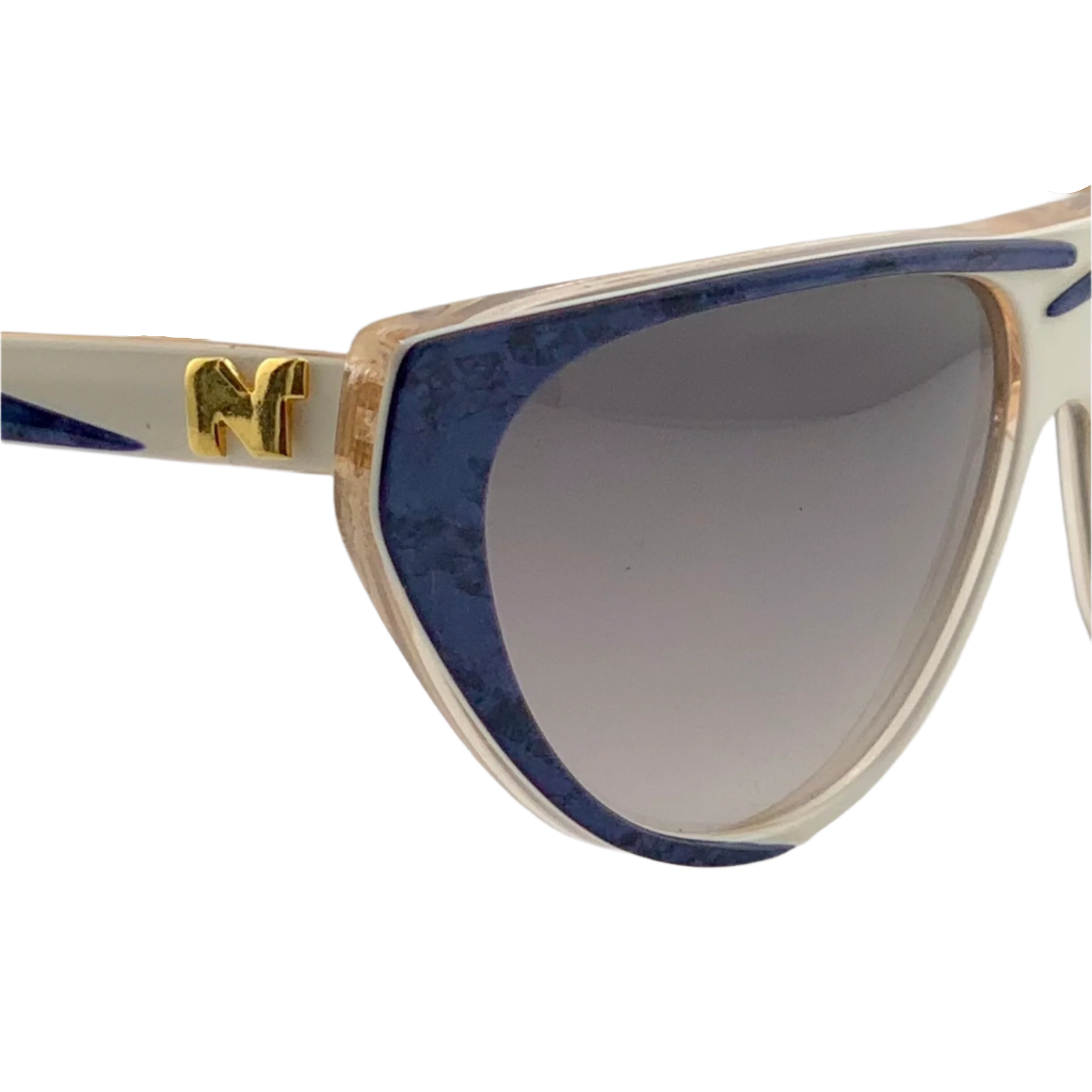 Vintage White and Blue Nina Ricci Cat Eye 1042 Sunglasses for Men and Women 