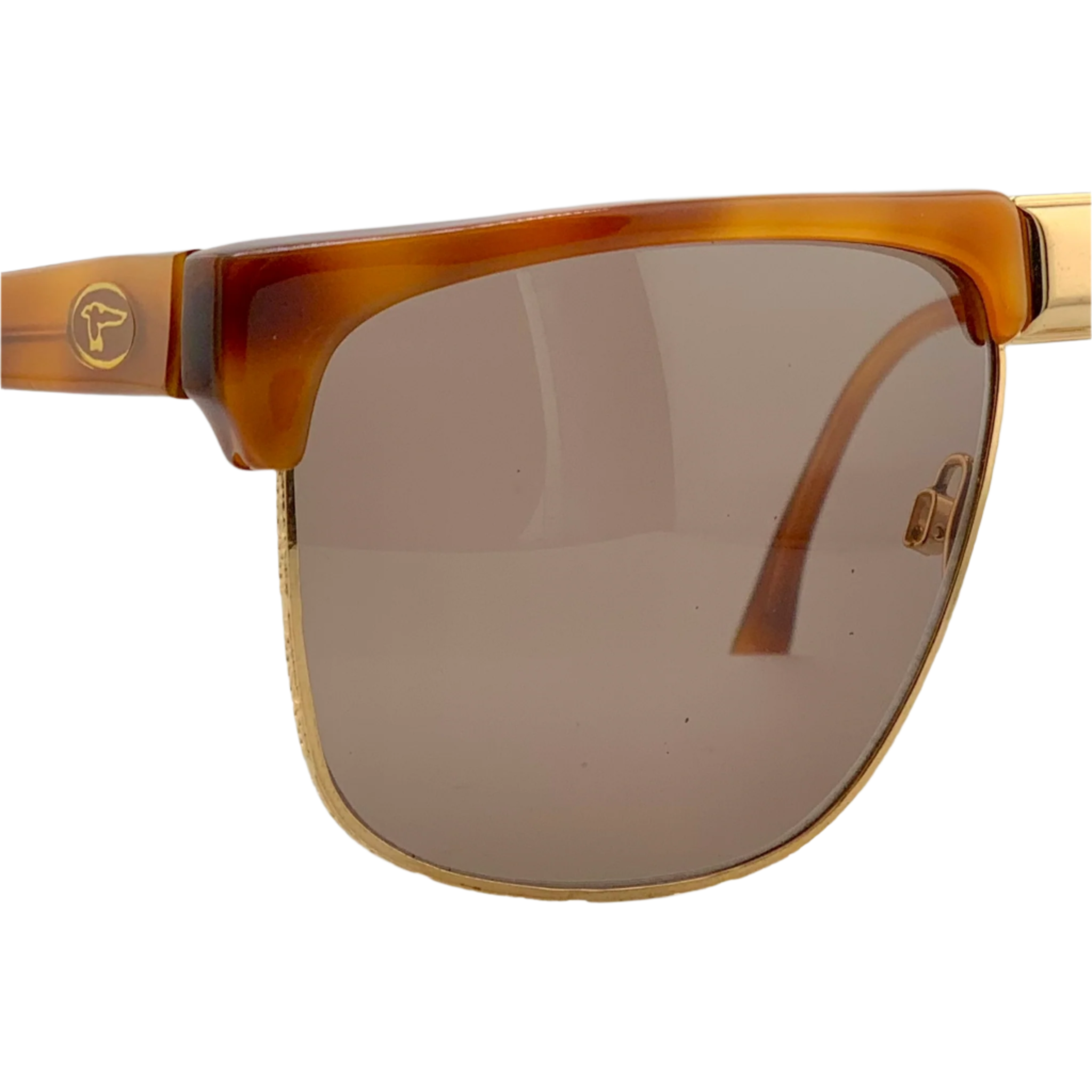 Vintage Trussardi Clubmaster 804/S 60 sunglasses in Tort/Gold with Brown lenses, made in Italy and in superb condition, suitable for both men and women