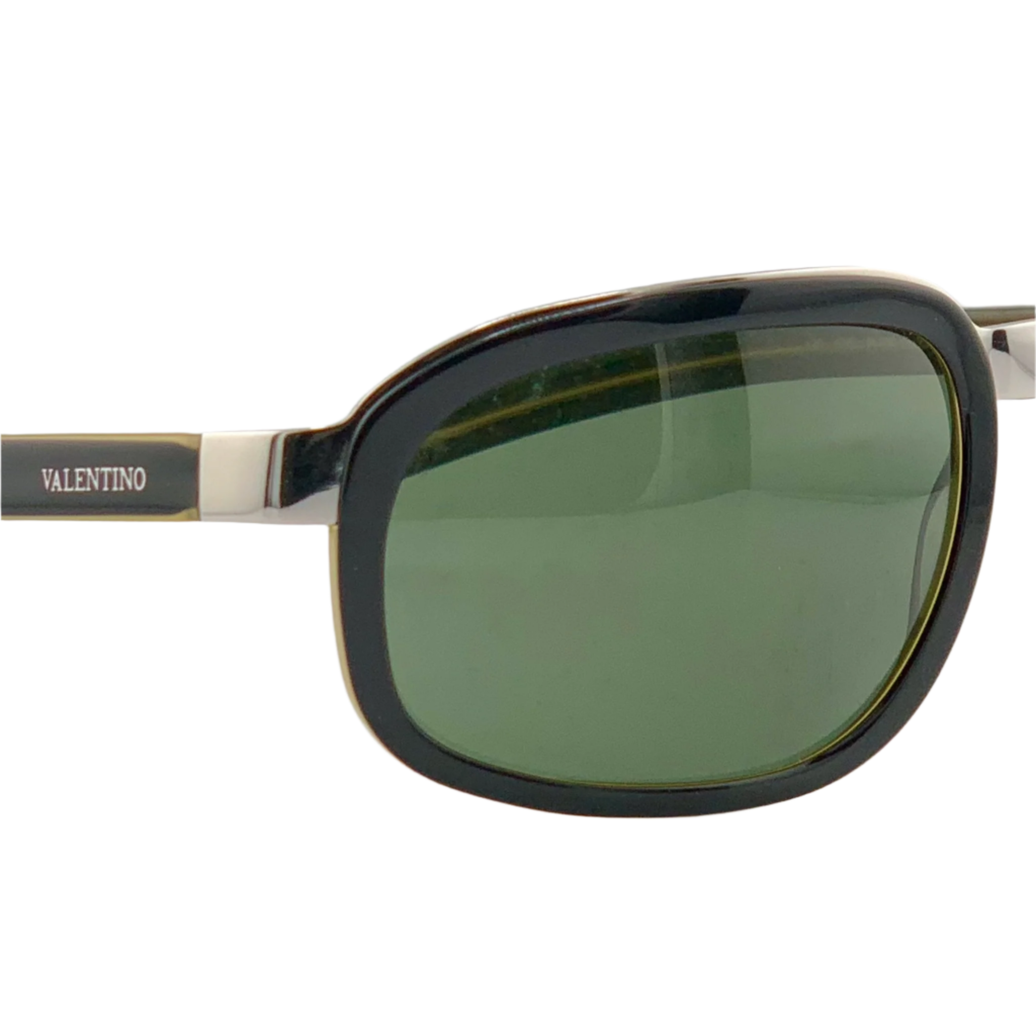 Valentino Oval V1019/S sunglasses with silver frames and blue tinted lenses