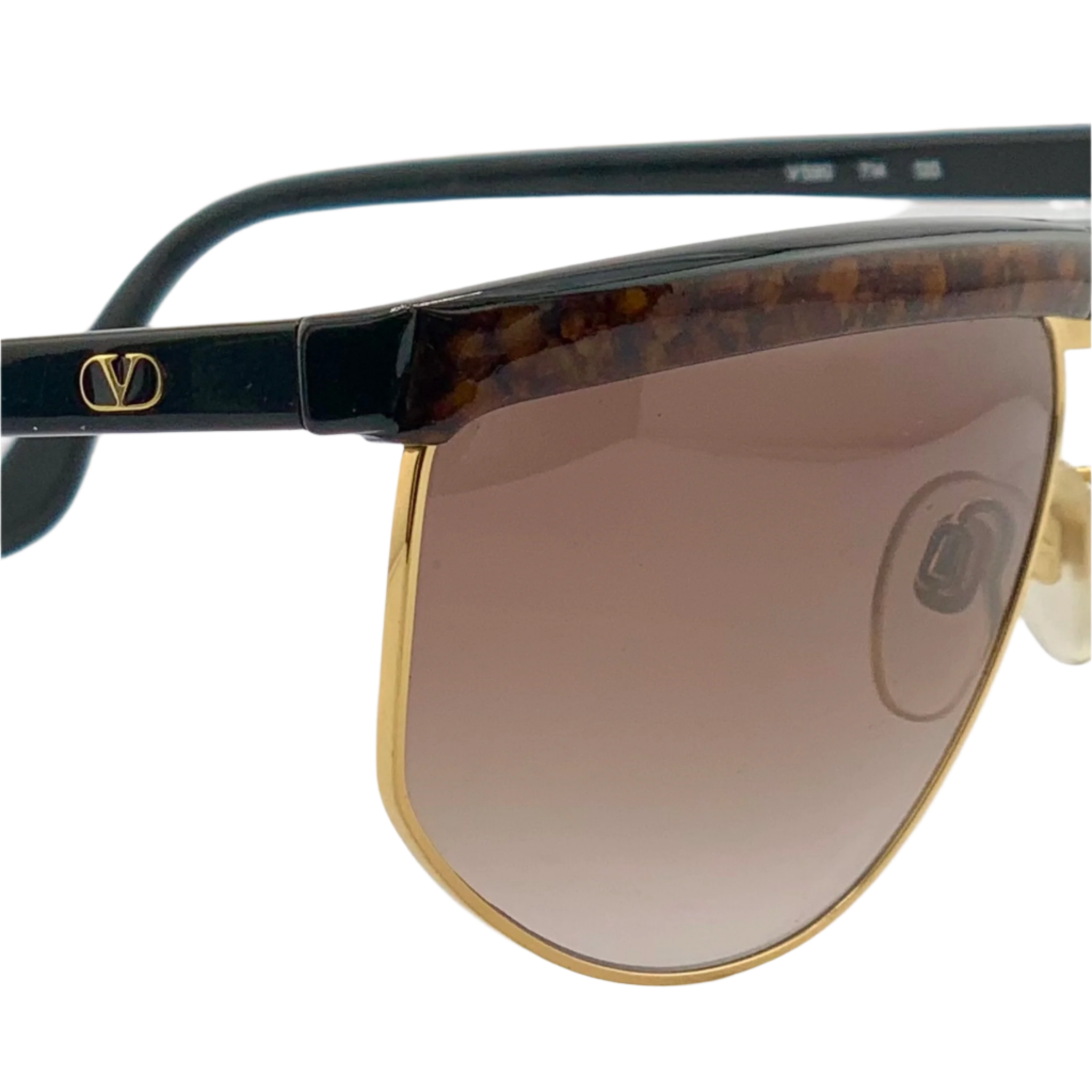 Valentino Oval V590 sunglasses in black with gold accents and polarized lenses