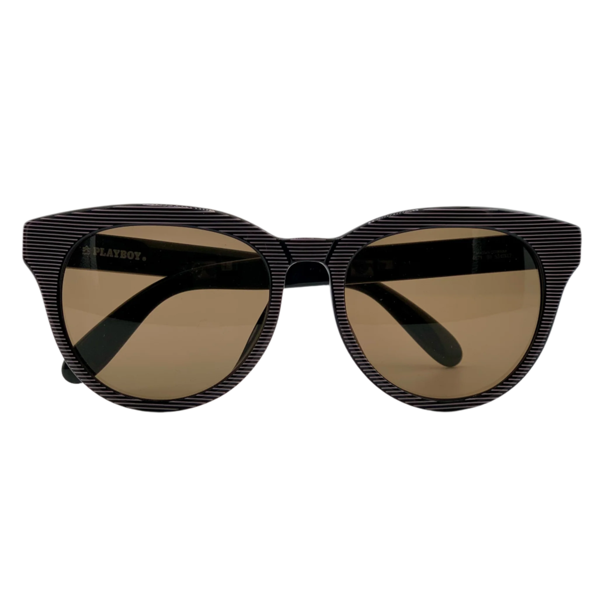 Black round sunglasses with gold accents, Playboy Round 4671 98