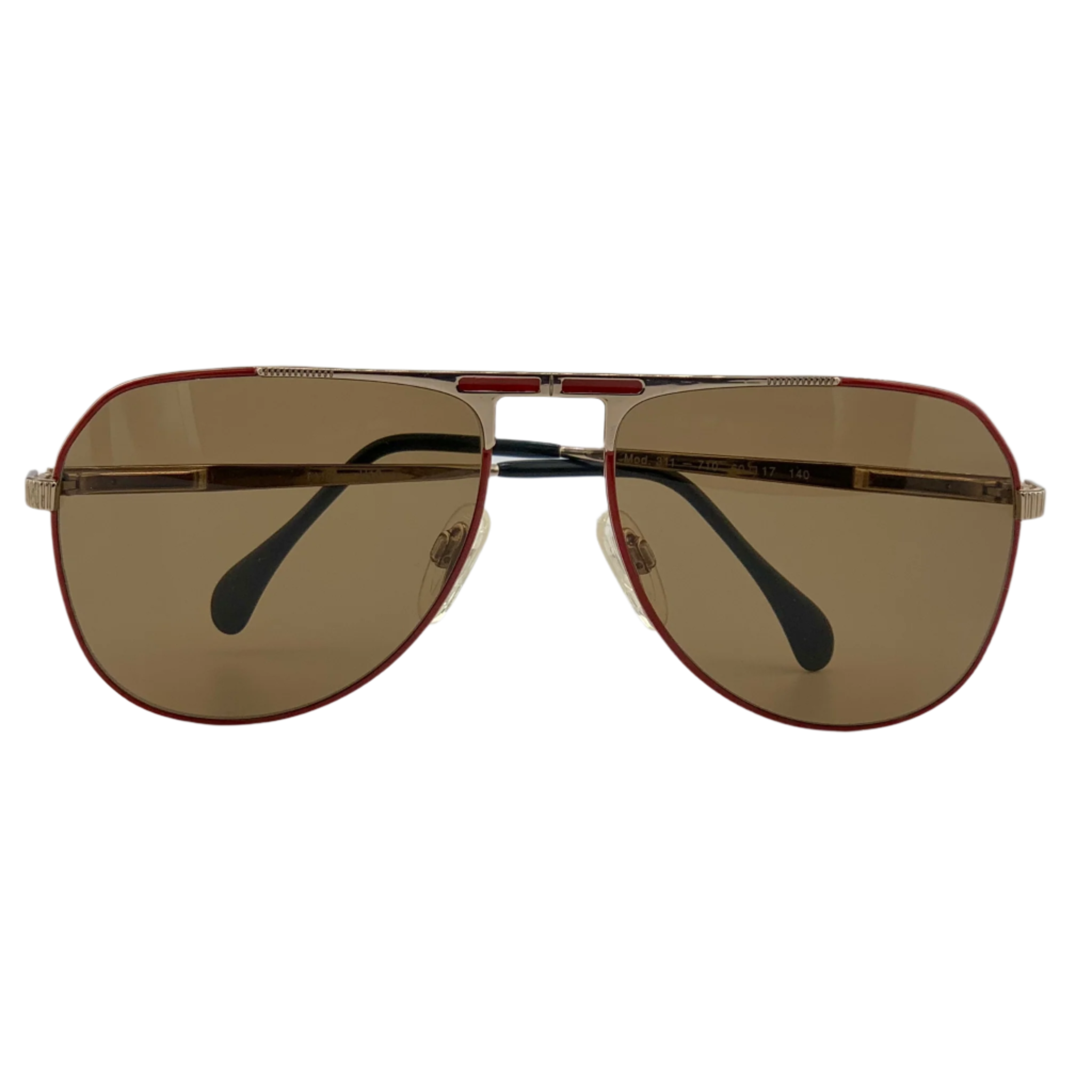  Vintage Menrad Aviator 311 710 sunglasses in red frame and brown lenses, made in Germany, never worn or sold, in superb and authentic condition