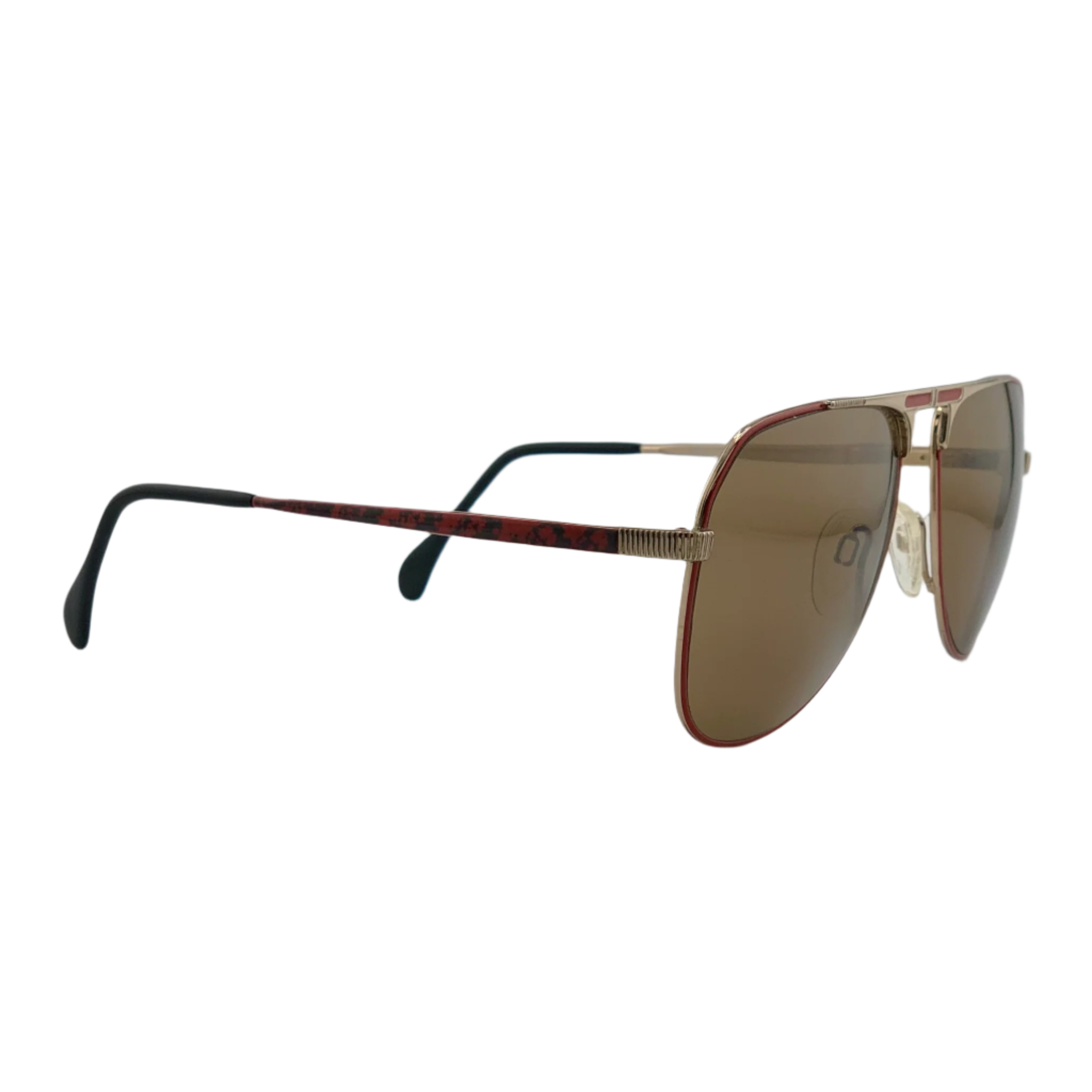  Authentic vintage Menrad Aviator 311 710 sunglasses in red frame and brown lenses, made in Germany, never before worn or sold, in superb condition 