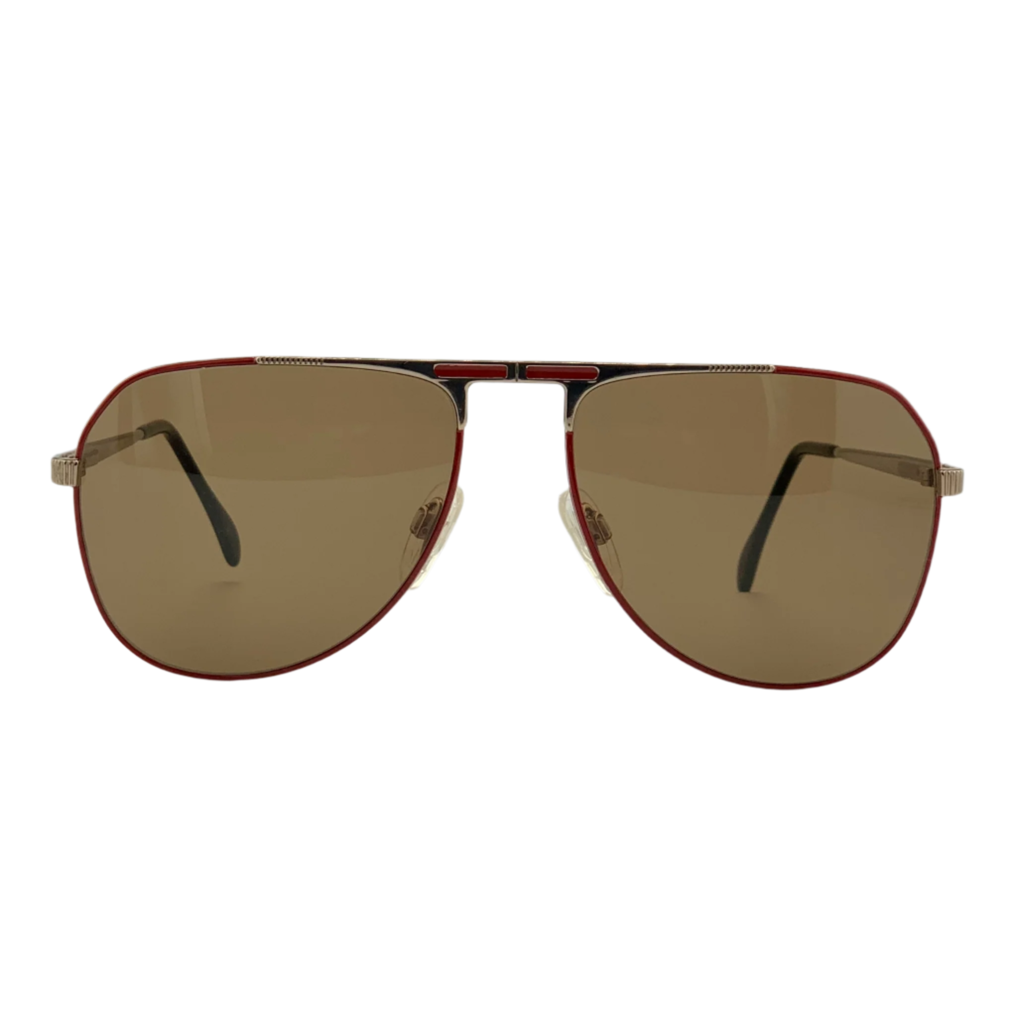 Vintage Menrad Aviator 311 710 sunglasses for men and women, with a red frame and brown lenses, made in Germany, in superb condition and never before worn or sold 