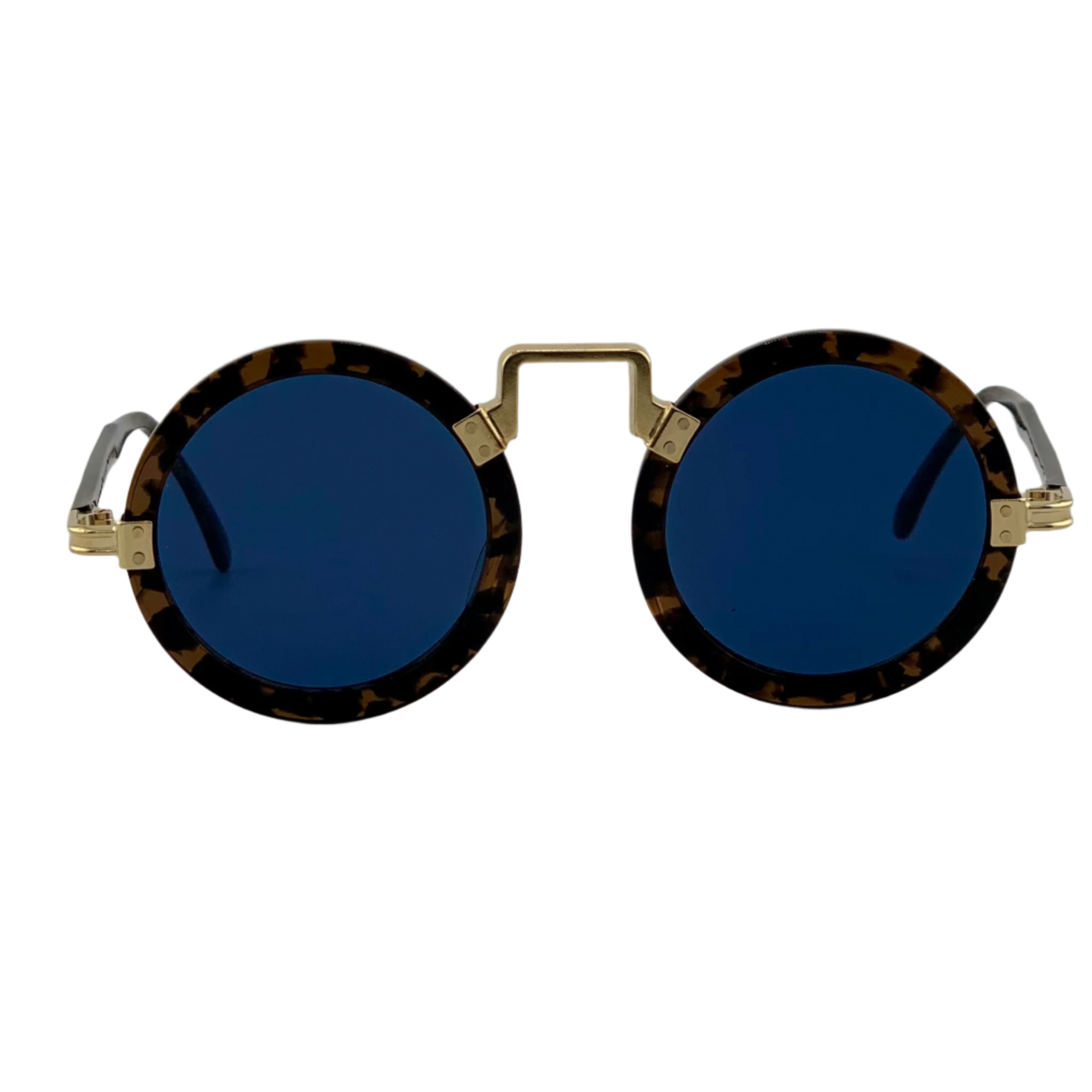 Vintage Jean Paul Gaultier round sunglasses in gold and brown frame