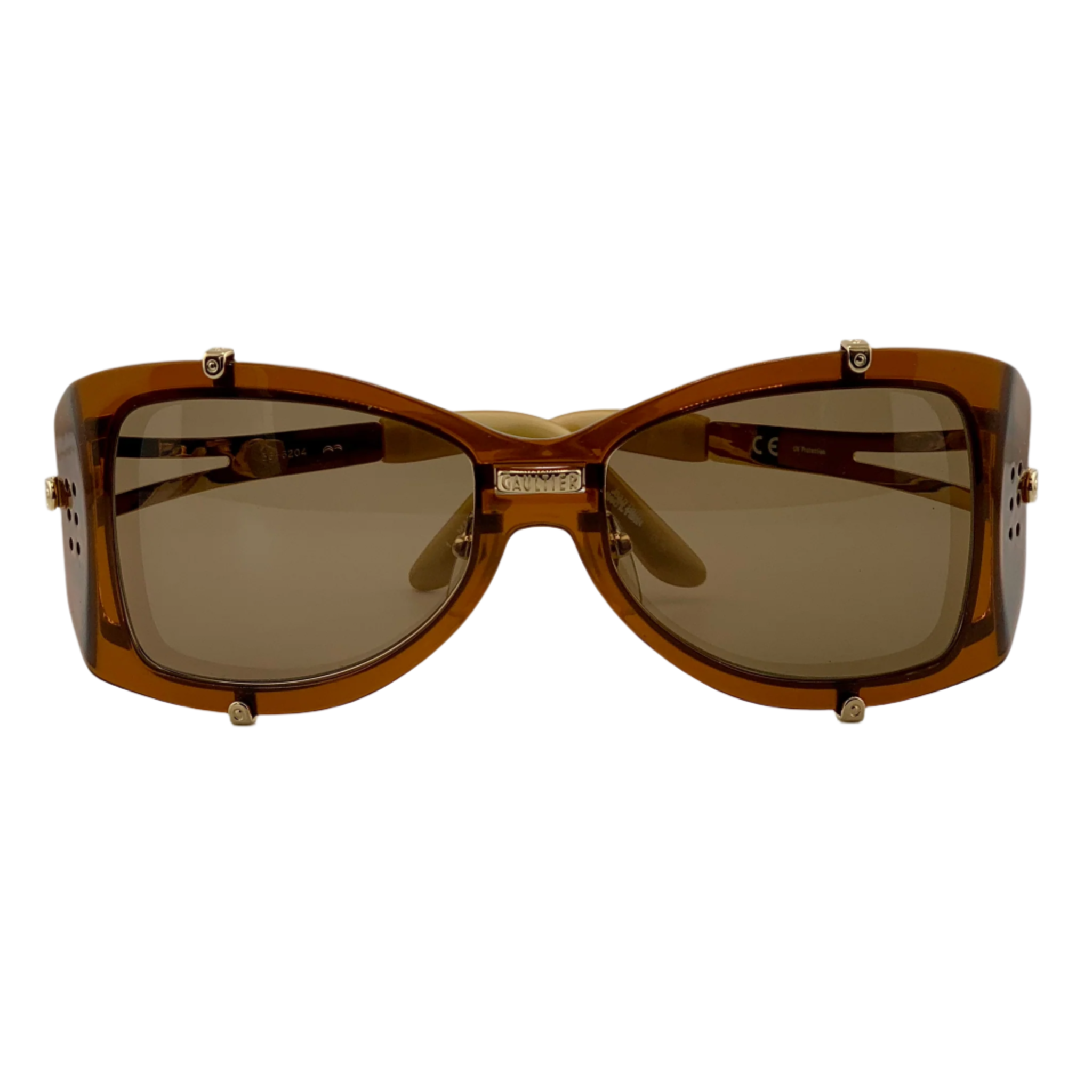 Detailed view of the never-sold, authentic Jean Paul Gaultier Square 56-6204 sunglasses