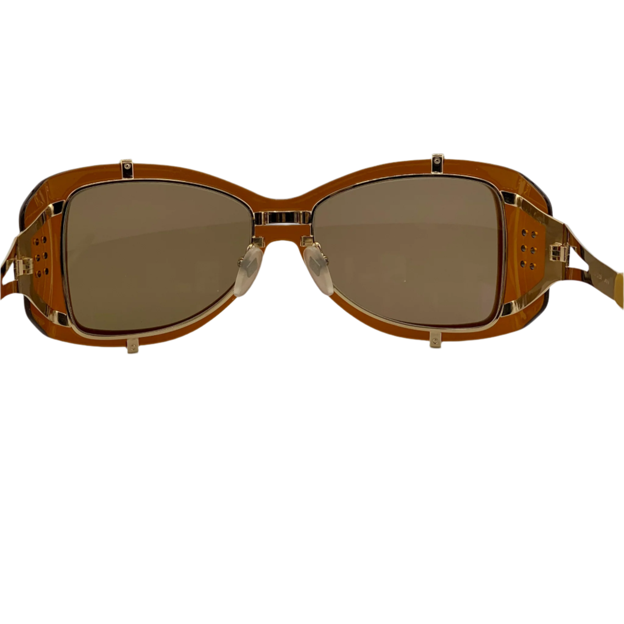 High-quality brown lenses on the original Jean Paul Gaultier Square 56-6204 sunglasses