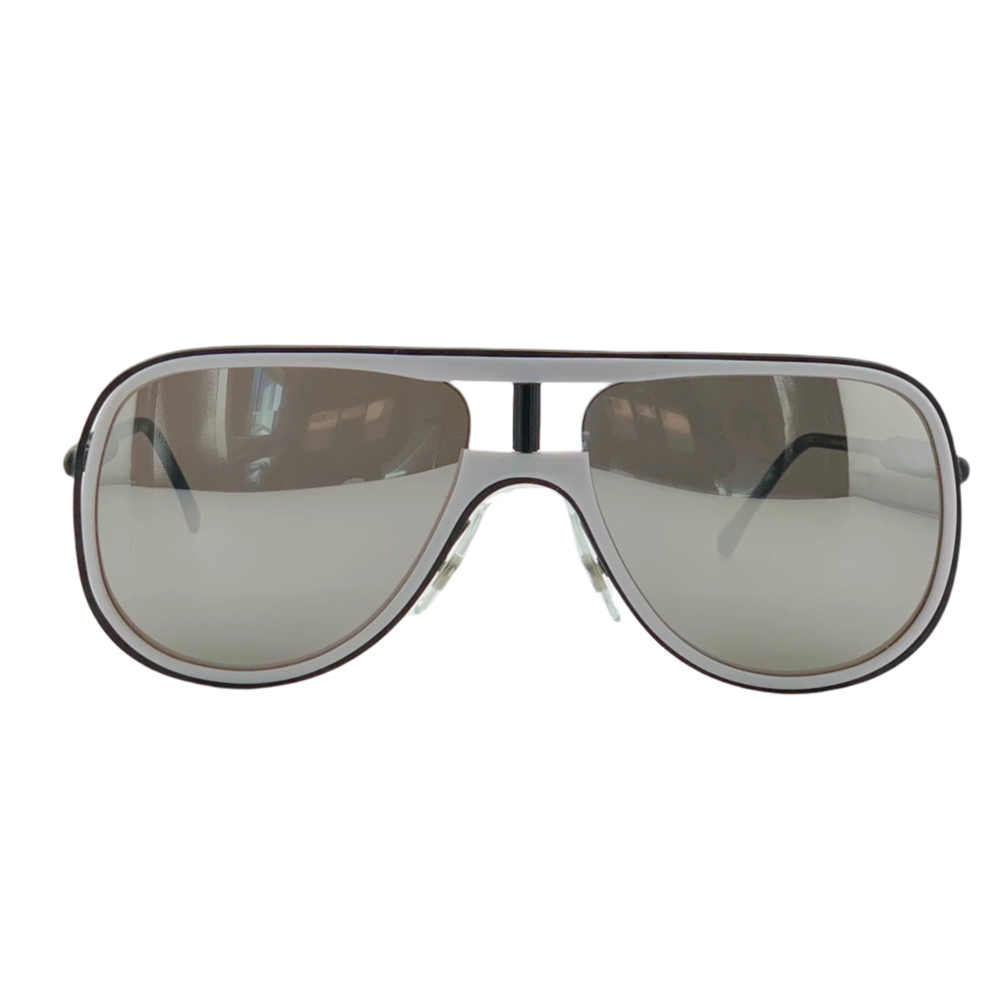 Vintage Alitalia Aviator sunglasses in white and black frame