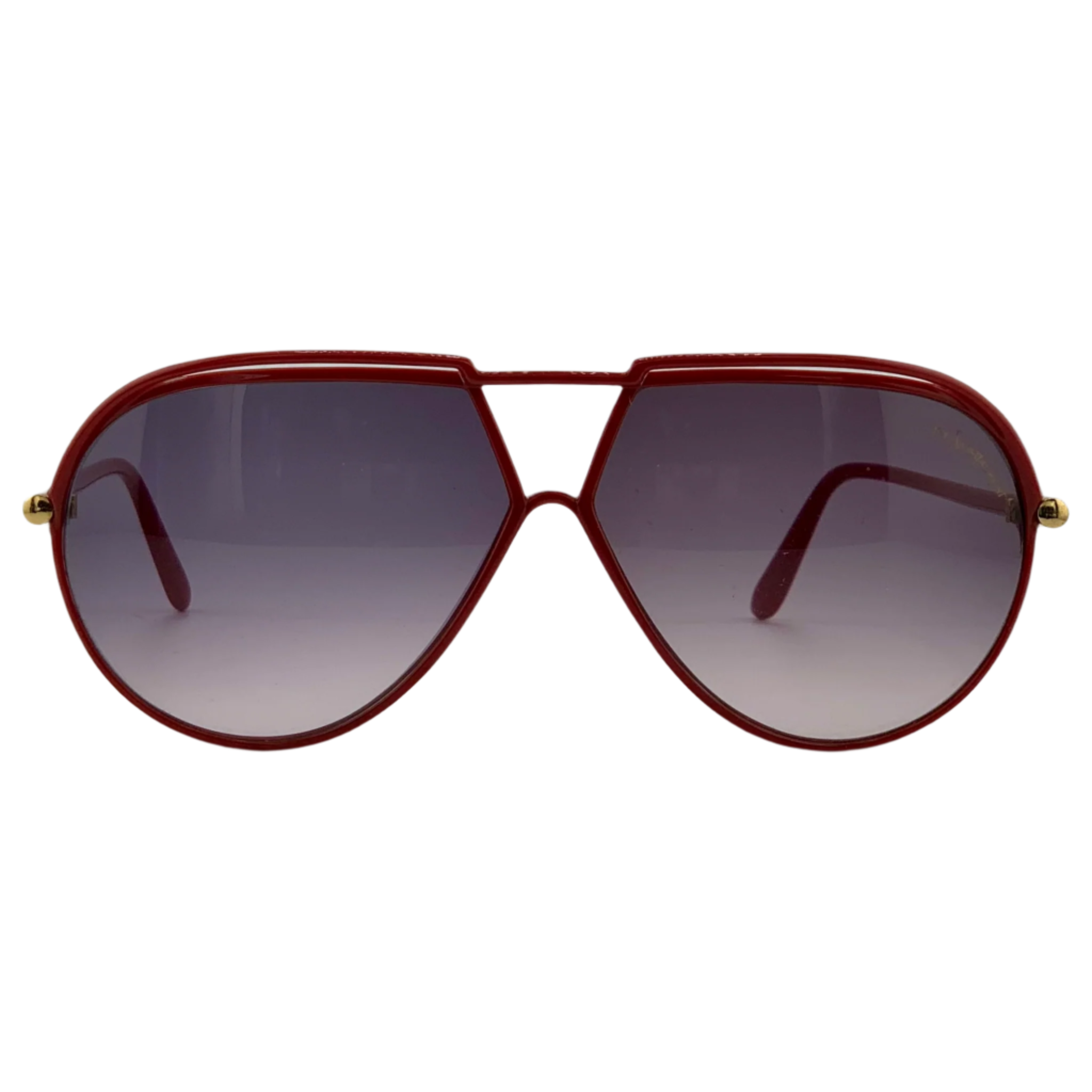 Vintage Yves Saint Laurent Aviator sunglasses in red frame and purple lens