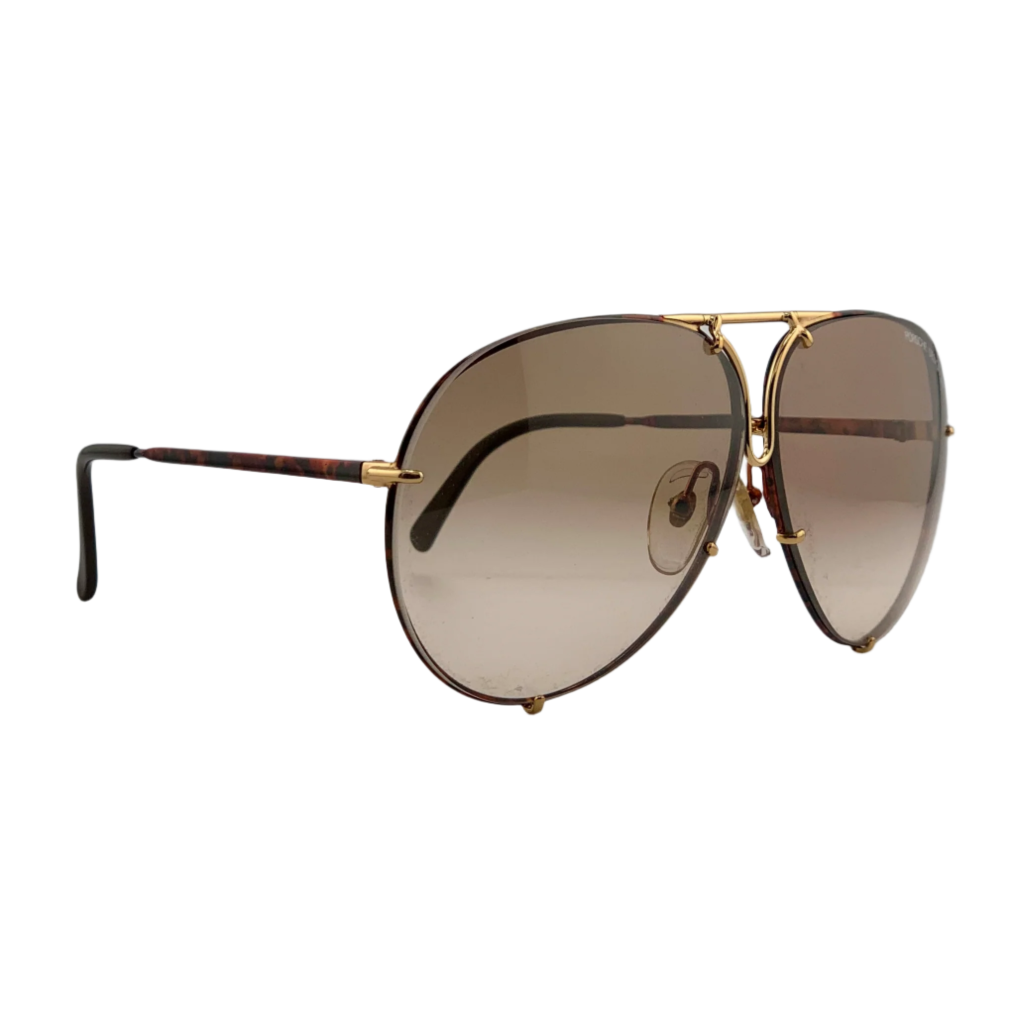 Porsche Aviator 5623 47 sunglasses with gold frames and green lenses