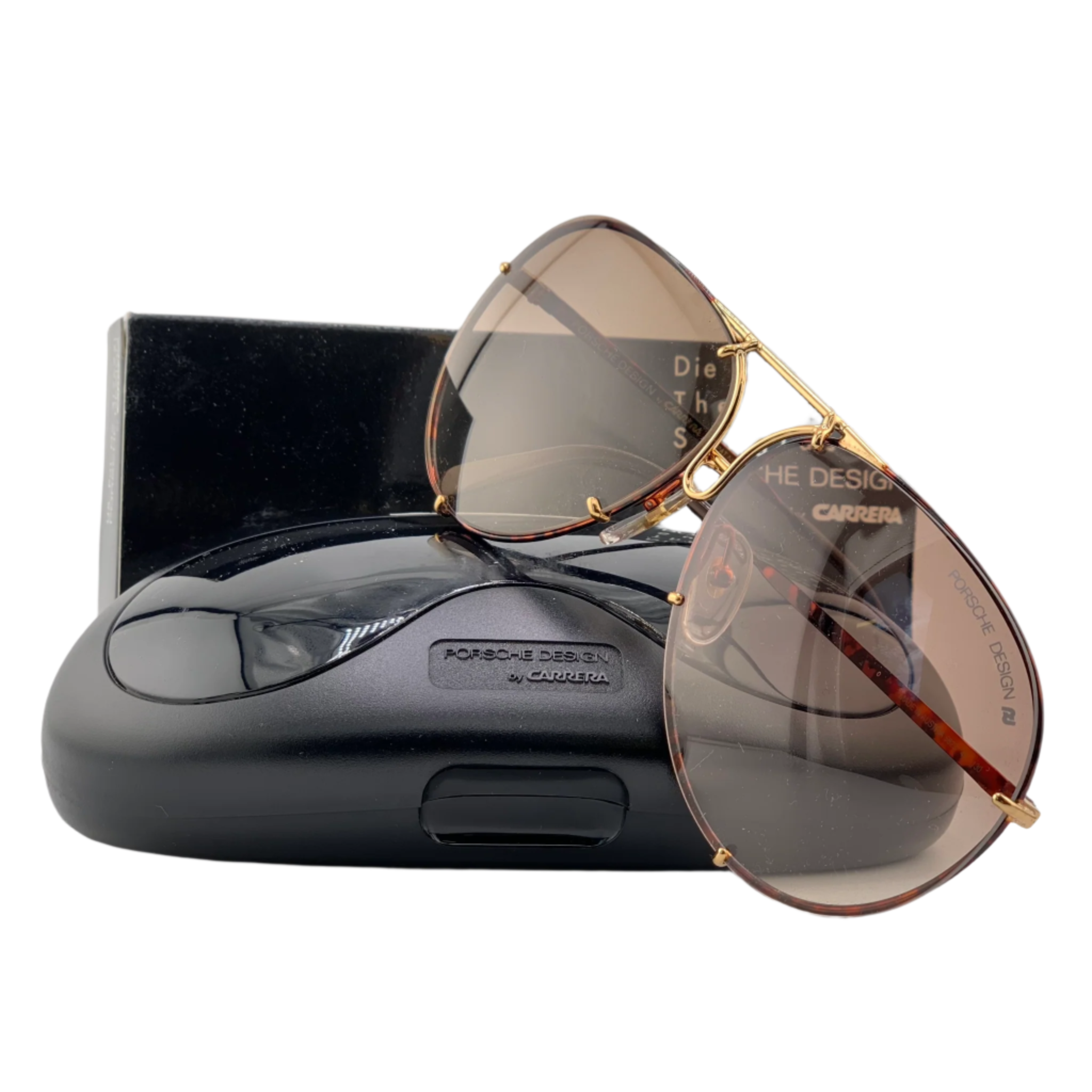 Porsche Aviator 5623 47 Sunglasses with Gold Frames and Brown Lenses