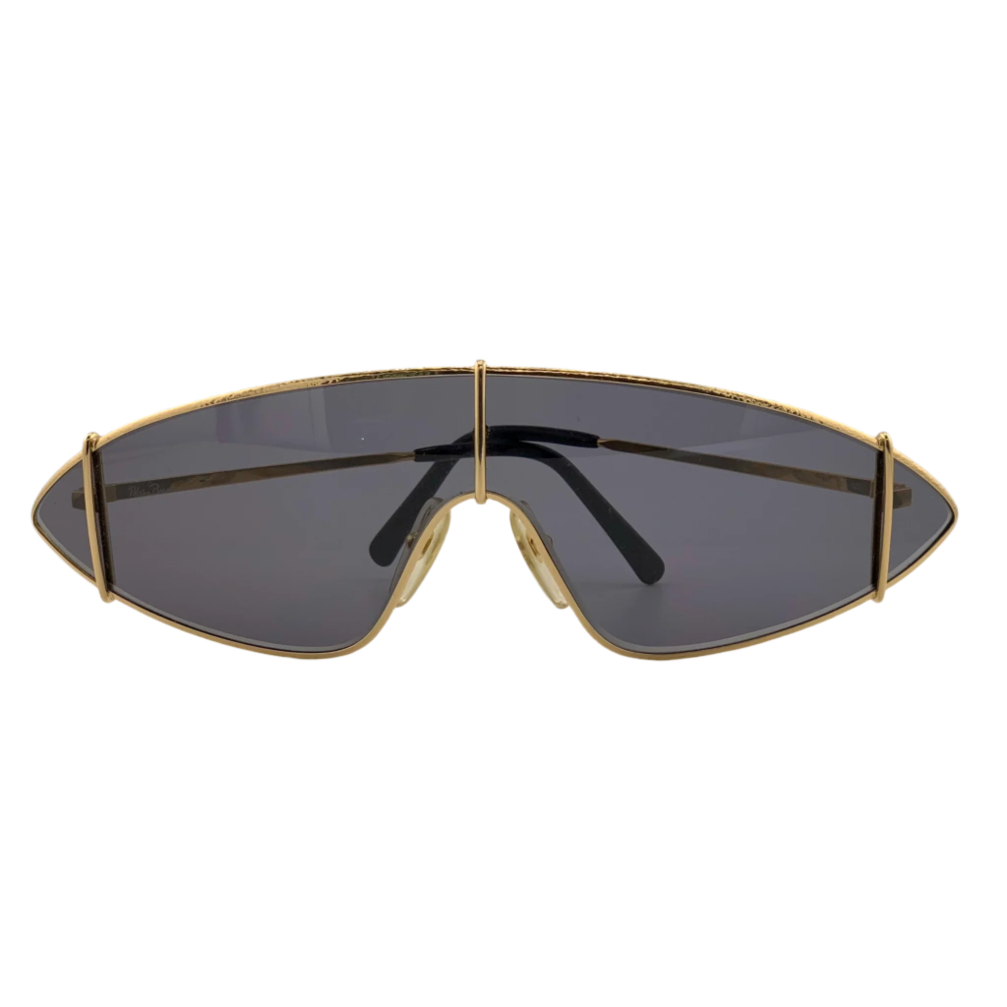 Paloma Picasso Visor 3728 40 sunglasses in black with gold accents