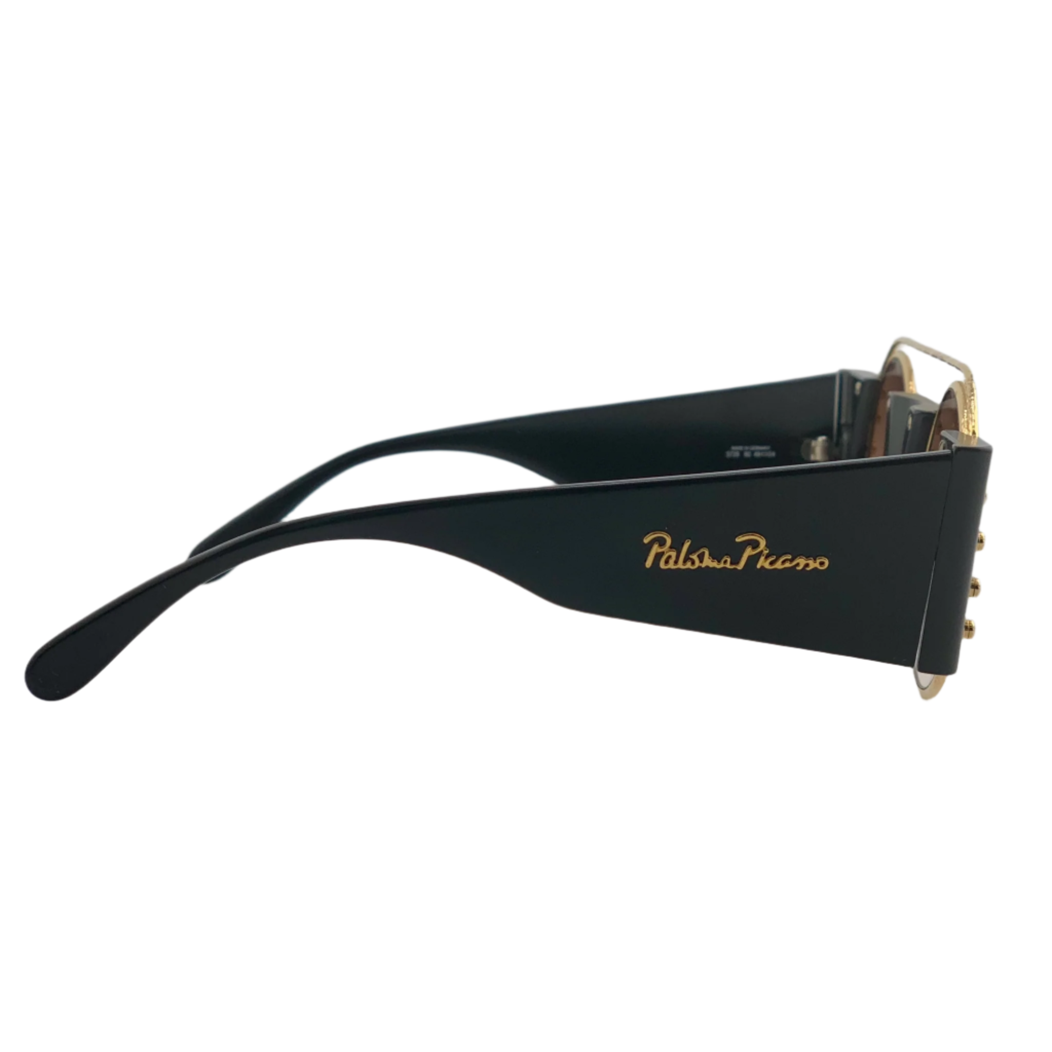 Black and gold PALOMA PICASSO ROUND 3729 90 sunglasses with round frames