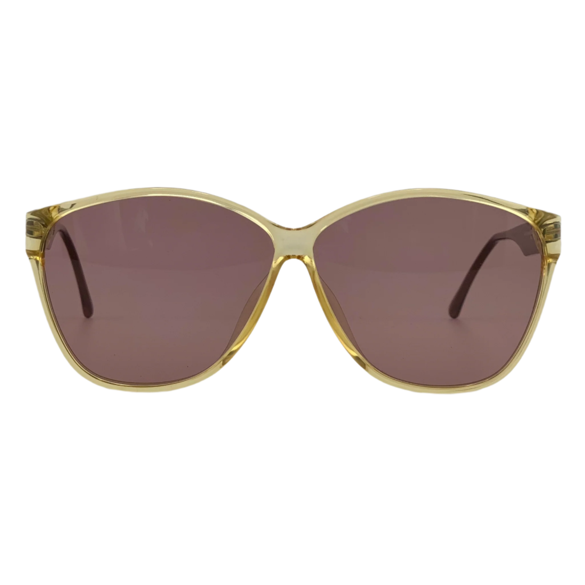 Black rectangular sunglasses with gold accents and Paloma Picasso branding