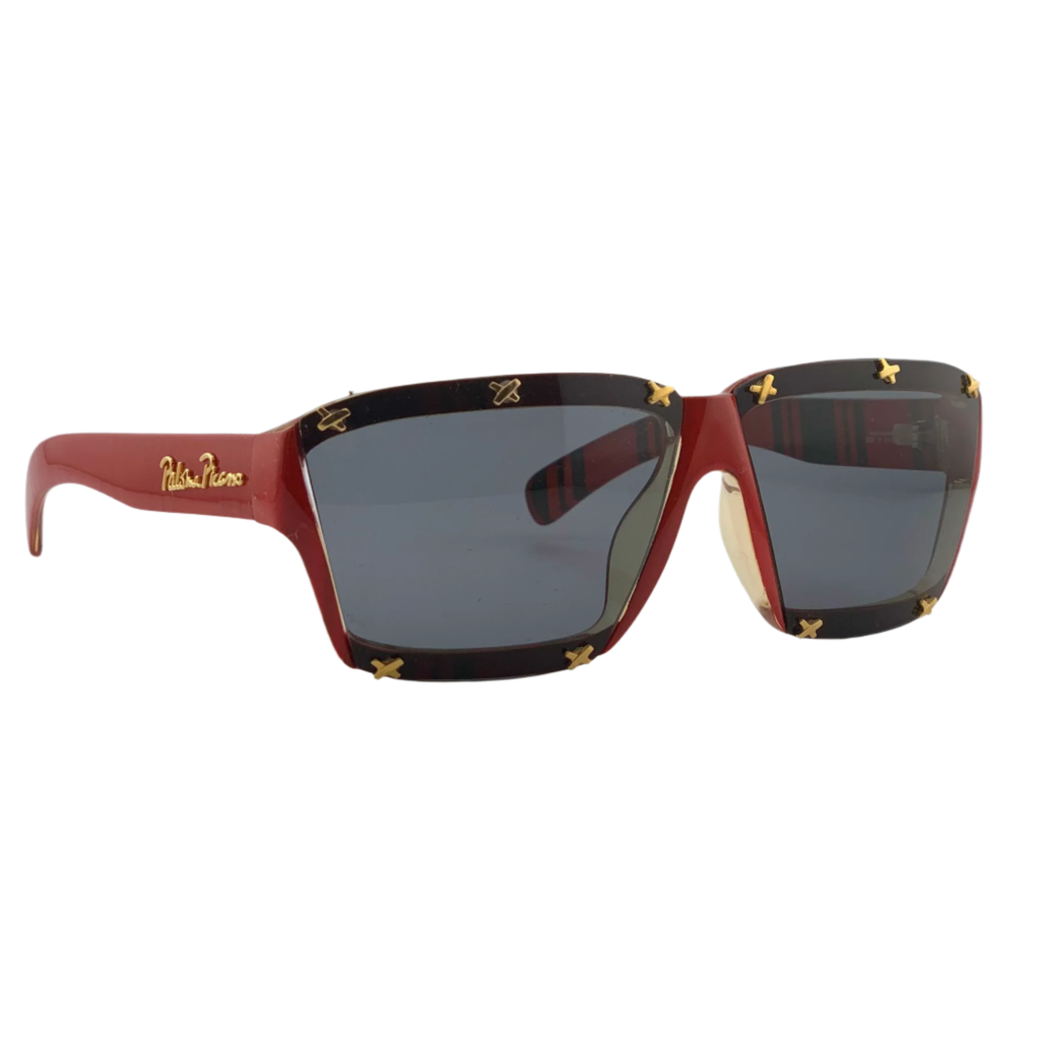 Paloma Picasso Square 3702 31 Sunglasses with Black Frame and Gray Lenses