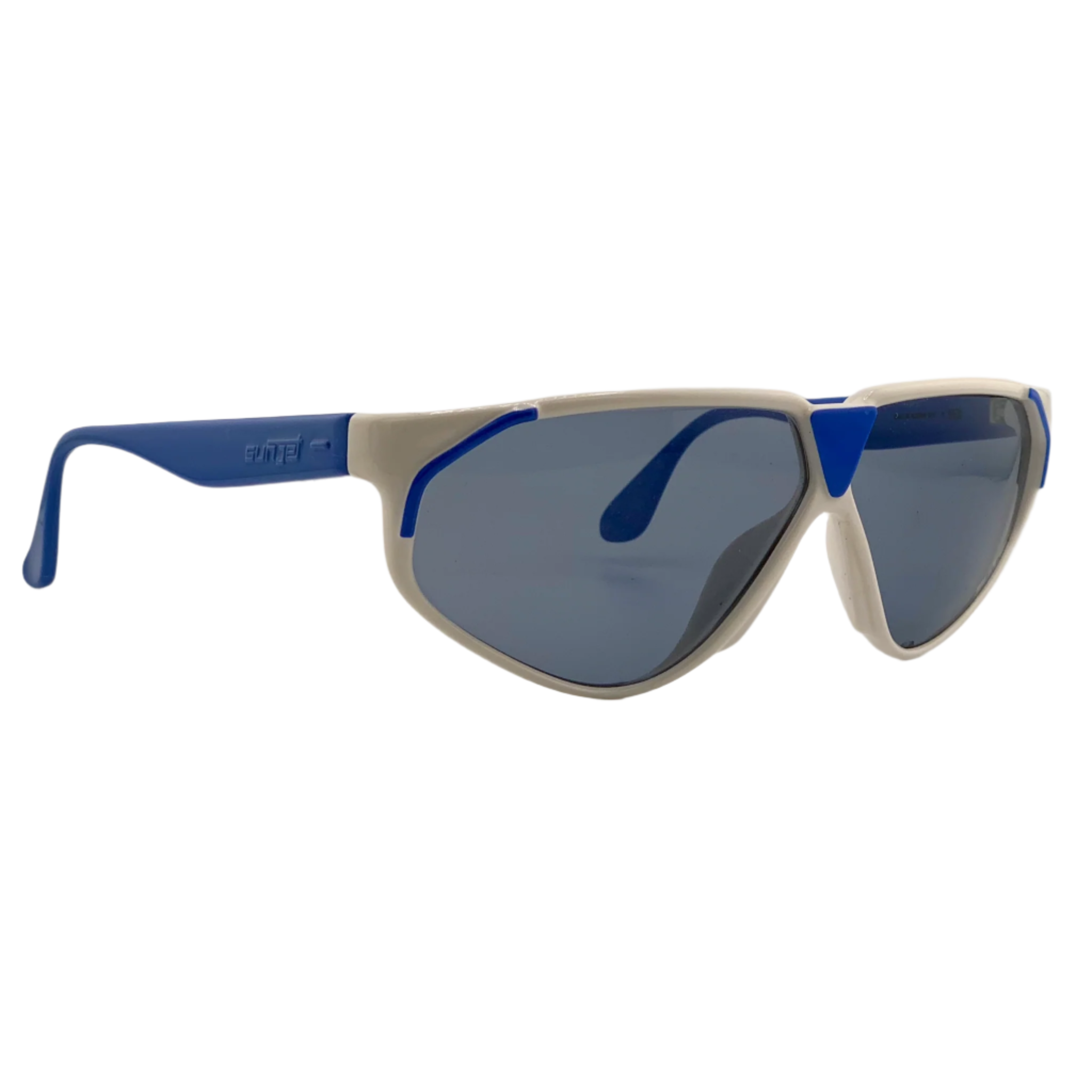 Carrera Cat Eye 5247 70 vintage sunglasses for men and women, featuring a white and blue frame and blue lenses with 100% UV protection Made in Austria
