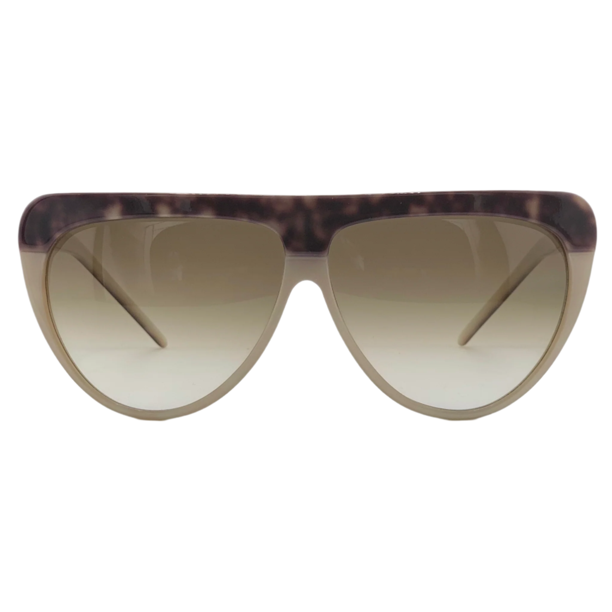 Vintage Laura Biagiotti Round sunglasses for men and women in brown and cream frame