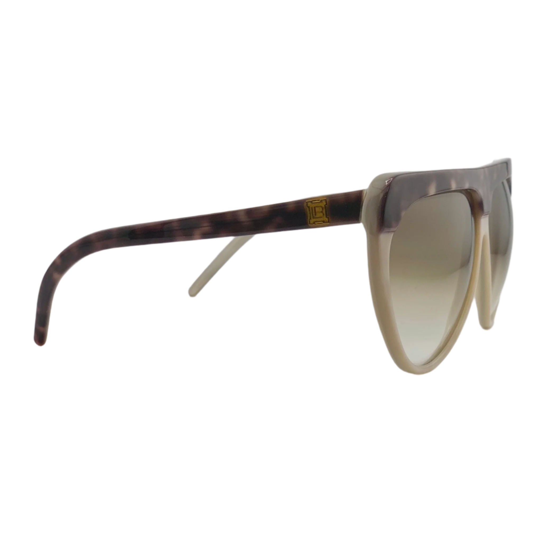 Original vintage Laura Biagiotti Round sunglasses in brown and cream