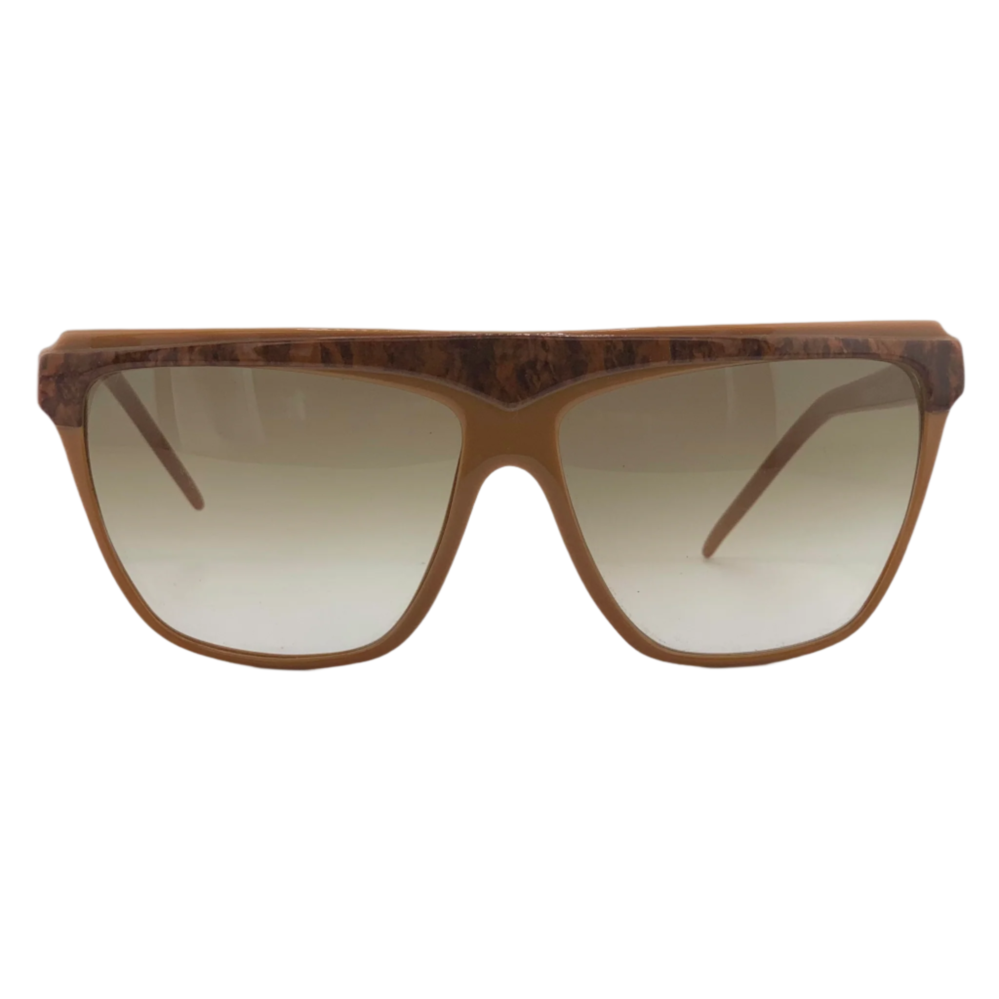 Vintage Laura Biagiotti Square sunglasses for men and women, with brown frame and lenses, made in Italy and in superb condition 
