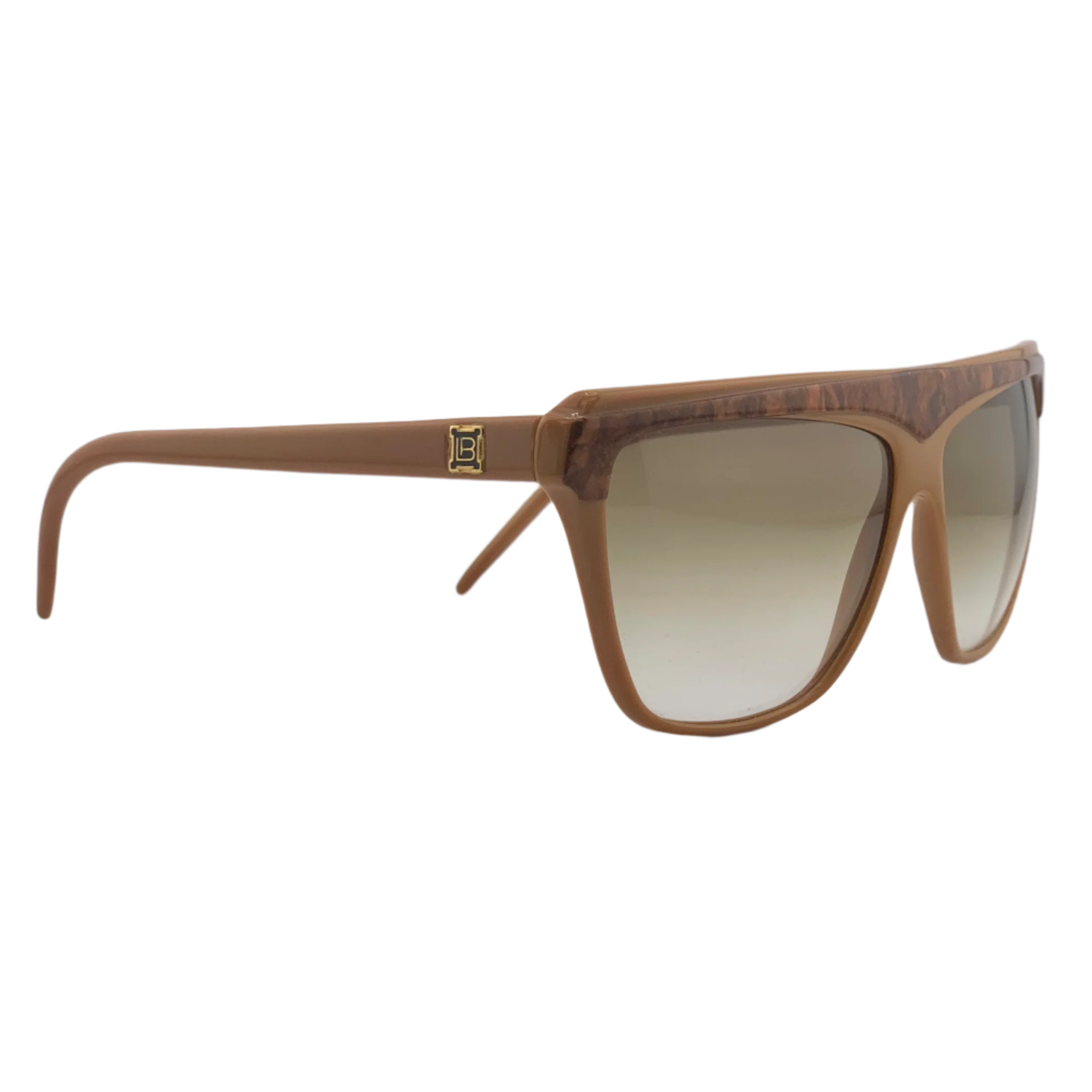  Original vintage Laura Biagiotti Square sunglasses with brown frame and lenses, made in Italy and in superb condition, never worn or sold 