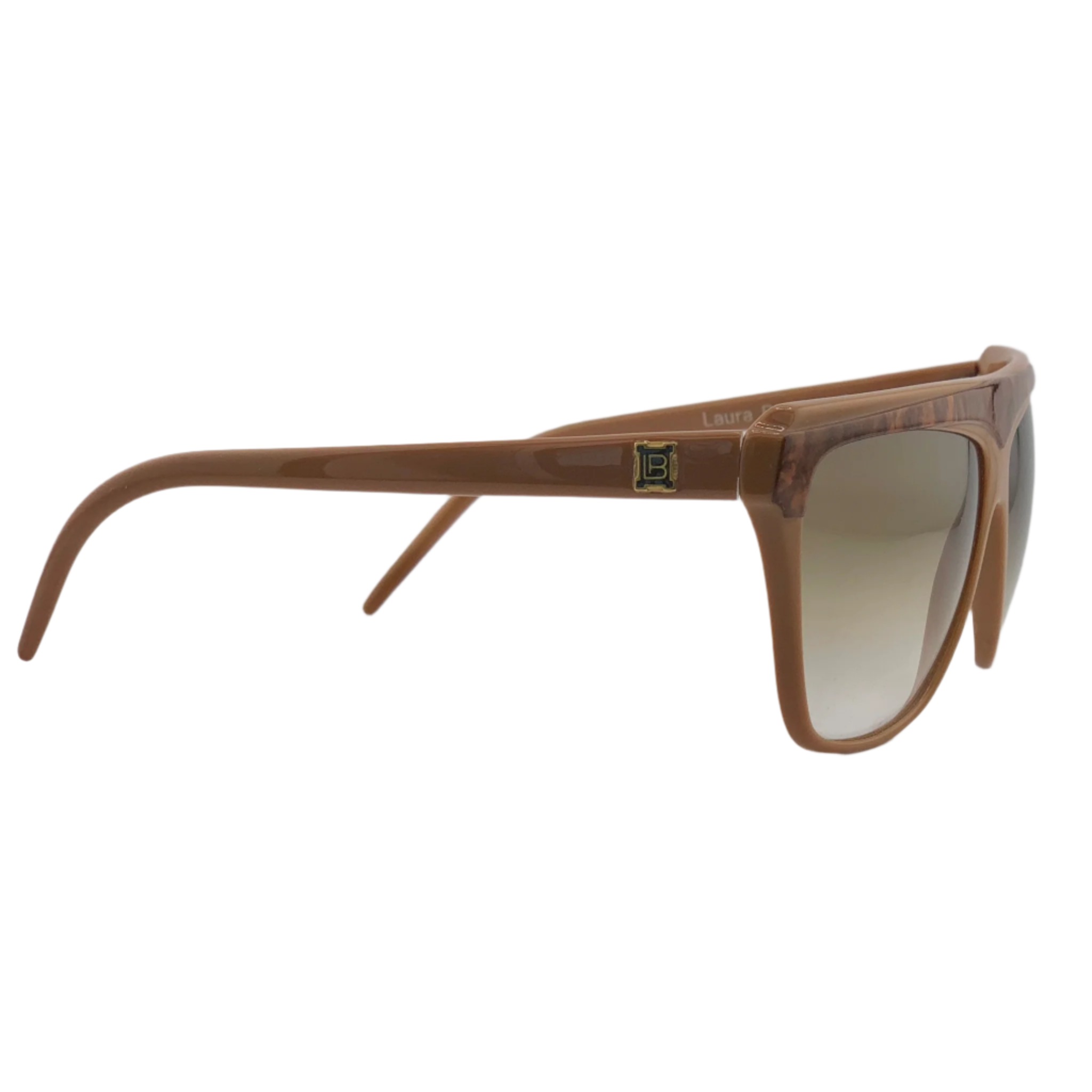  Vintage Laura Biagiotti Square sunglasses in brown, made for both men and women, with brown lenses and in superb condition, never worn or sold 