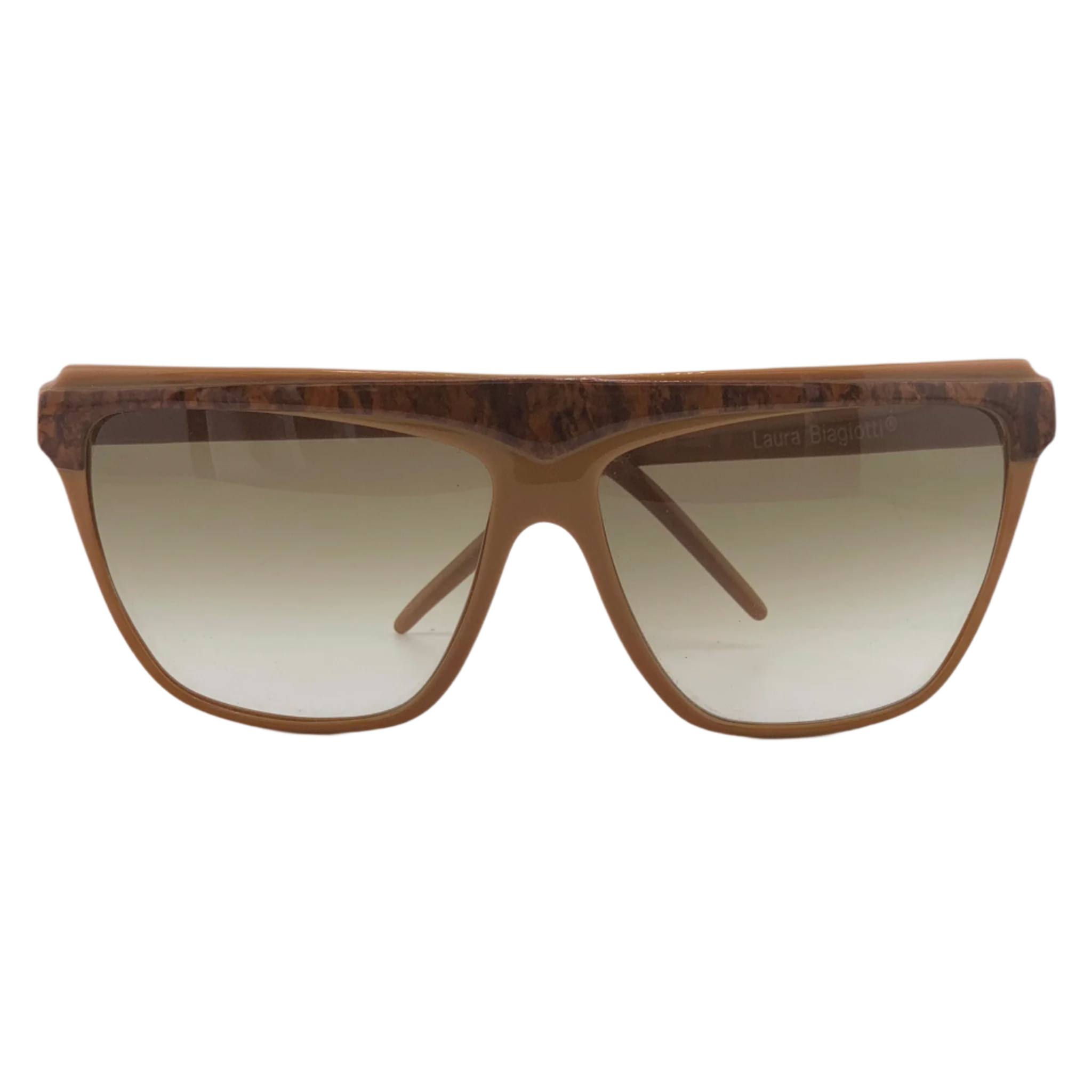  Original vintage Laura Biagiotti Square sunglasses in brown for men and women, made in Italy and never before worn or sold, in superb condition