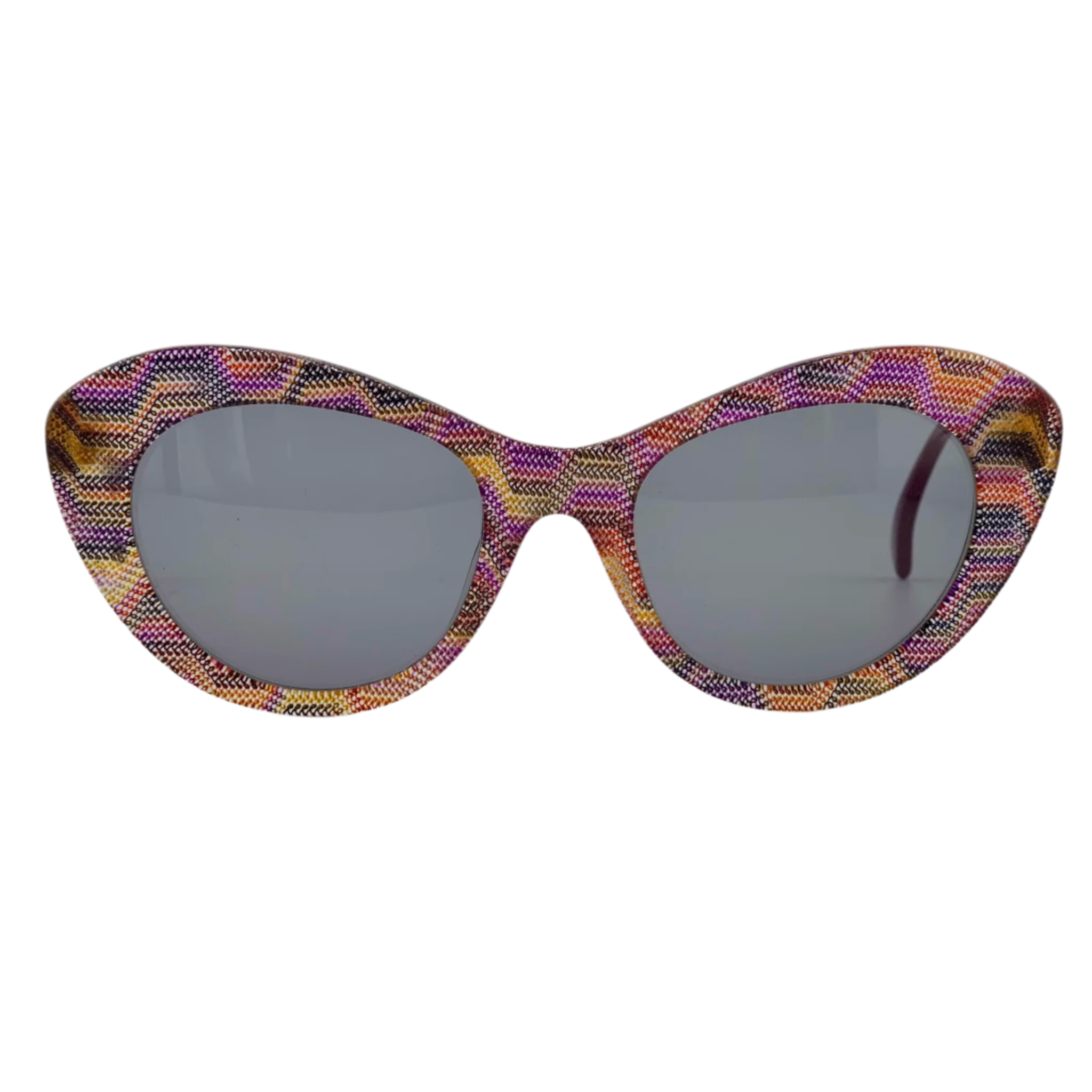 Vintage Missoni Oval sunglasses in Pink Multi frame for Men and Women, with Grey lenses and 100% UV protection Made in Italy and in superb condition, never before worn or sold Selling an original
 for the first image