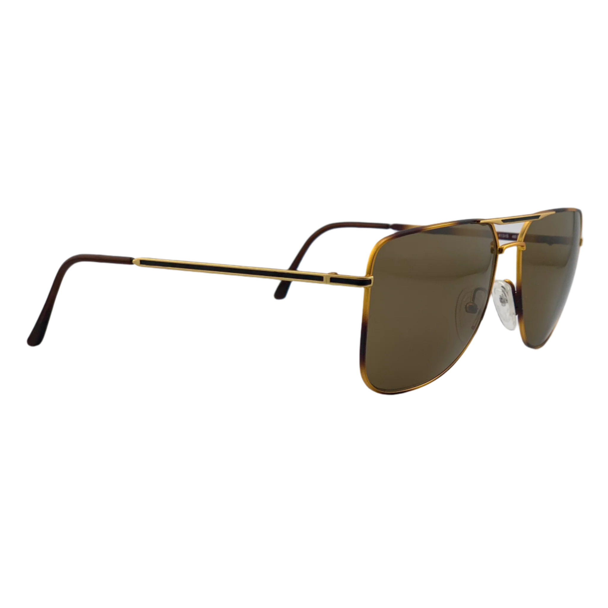 Brown and gold Missoni aviator sunglasses with polarized lenses and metal frame